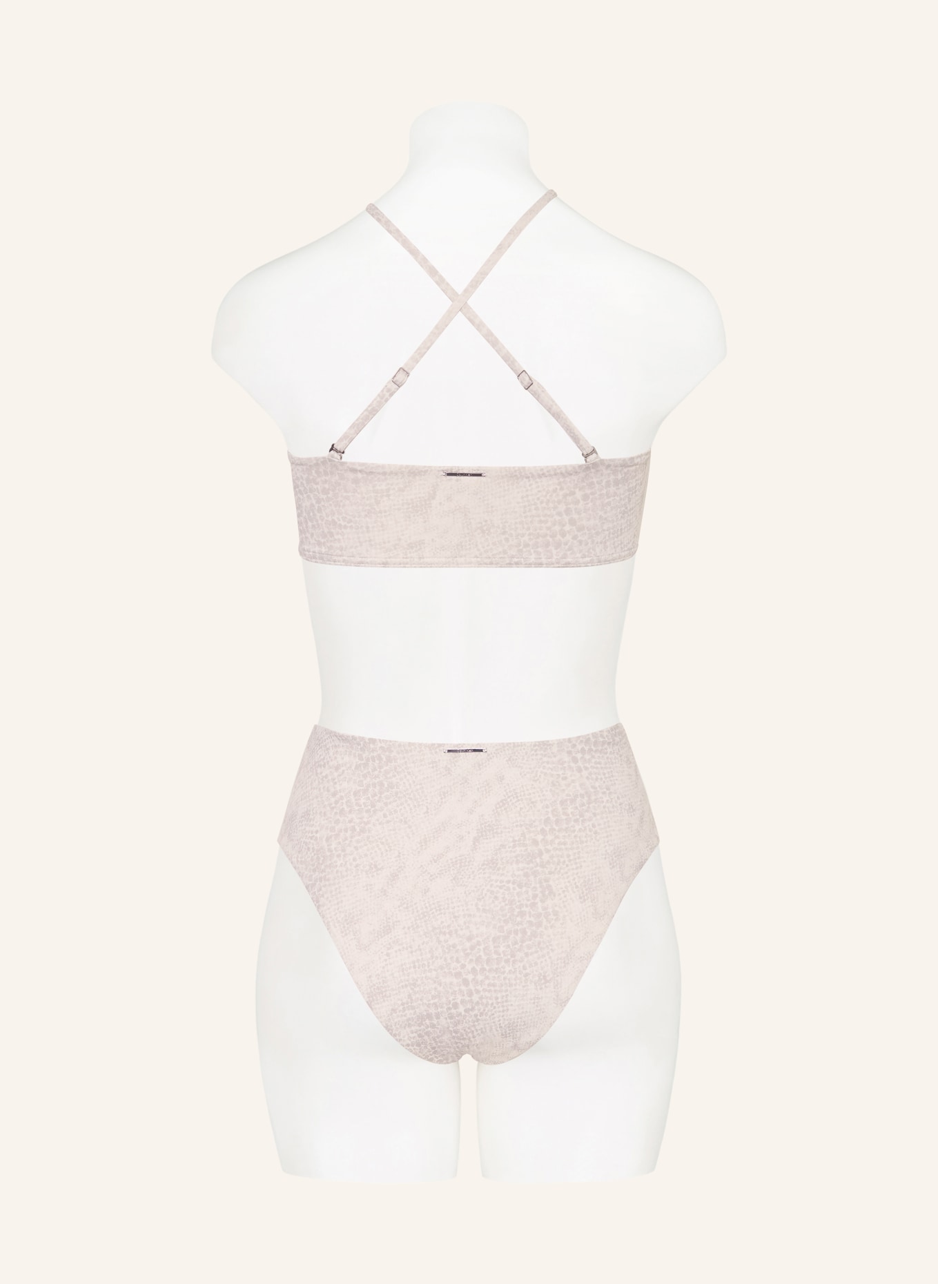 Calvin Klein Bandeau-Bikini-Top: GRAU / CREME