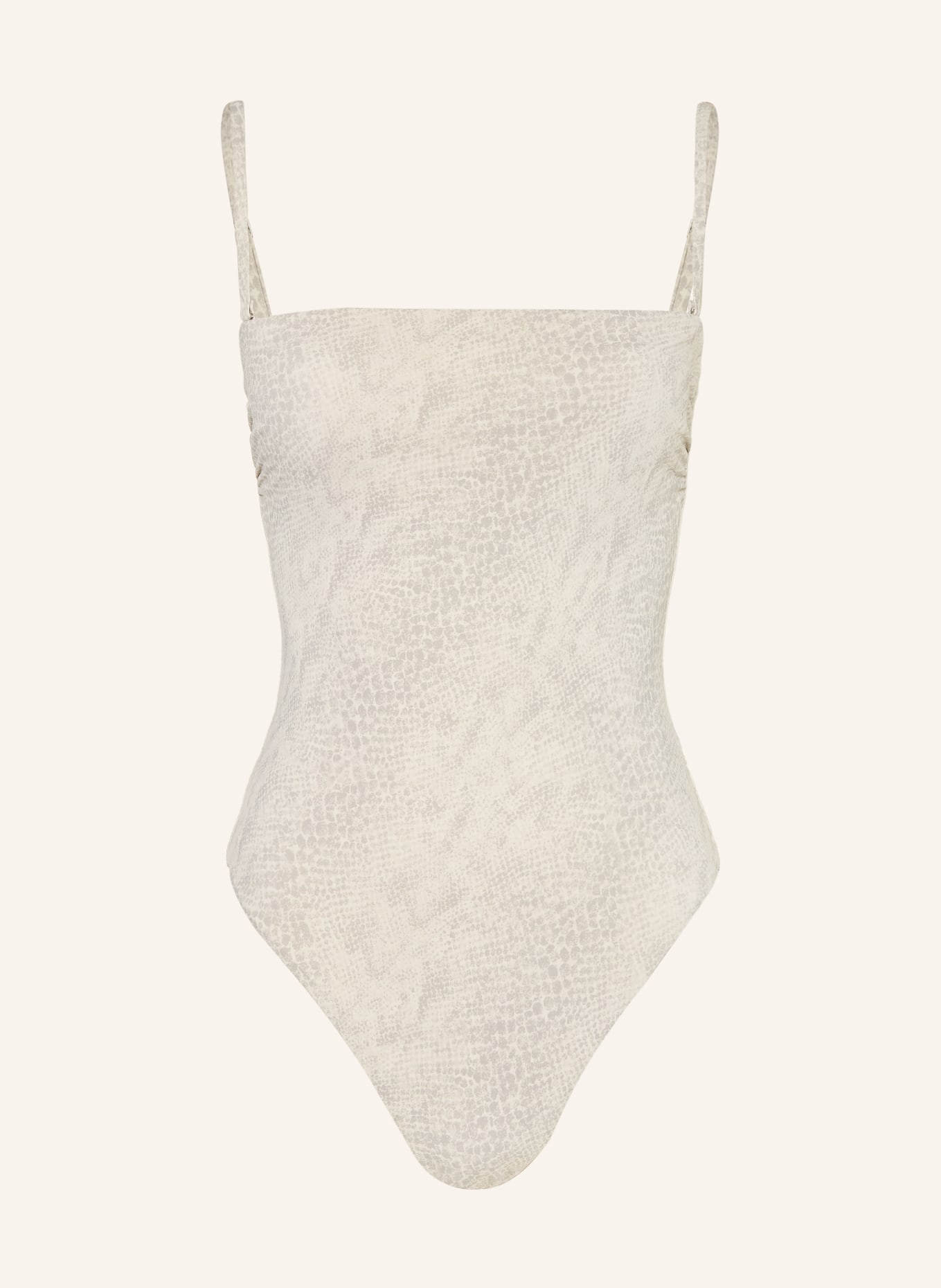 Calvin Klein Bandeau-Badeanzug: CREME / HELLGRAU