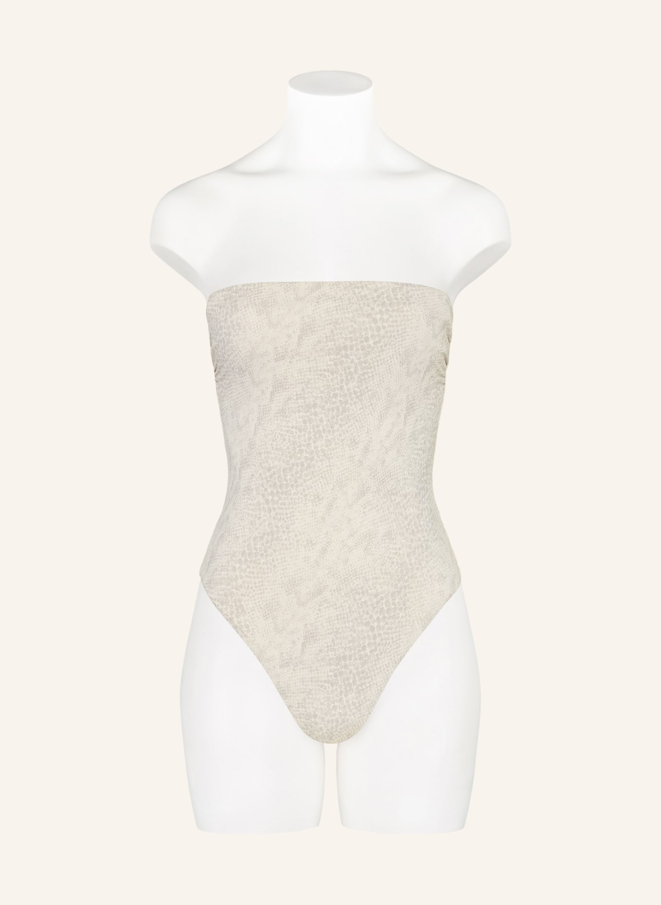 Calvin Klein Bandeau-Badeanzug: CREME / HELLGRAU