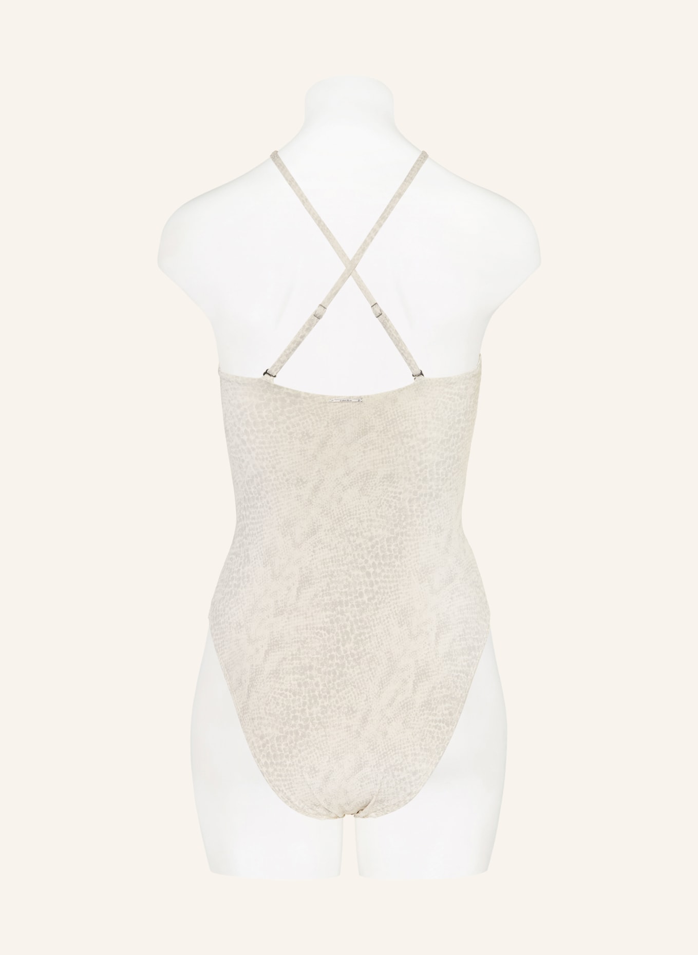 Calvin Klein Bandeau-Badeanzug: CREME / HELLGRAU