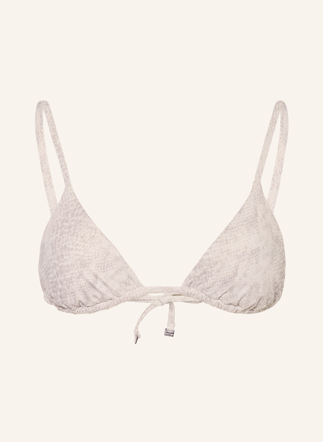 Calvin Klein Triangel-Bikini-Top: HELLGRAU / CREME