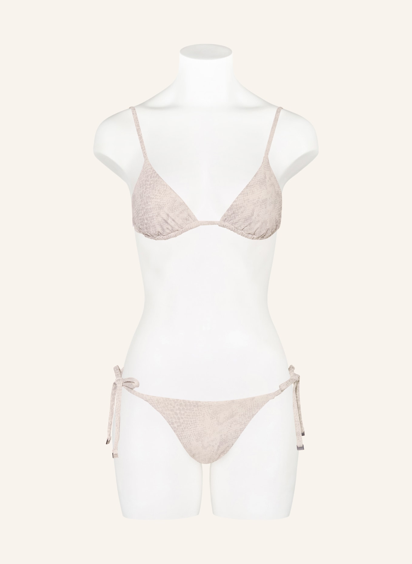Calvin Klein Triangel-Bikini-Top: HELLGRAU / CREME