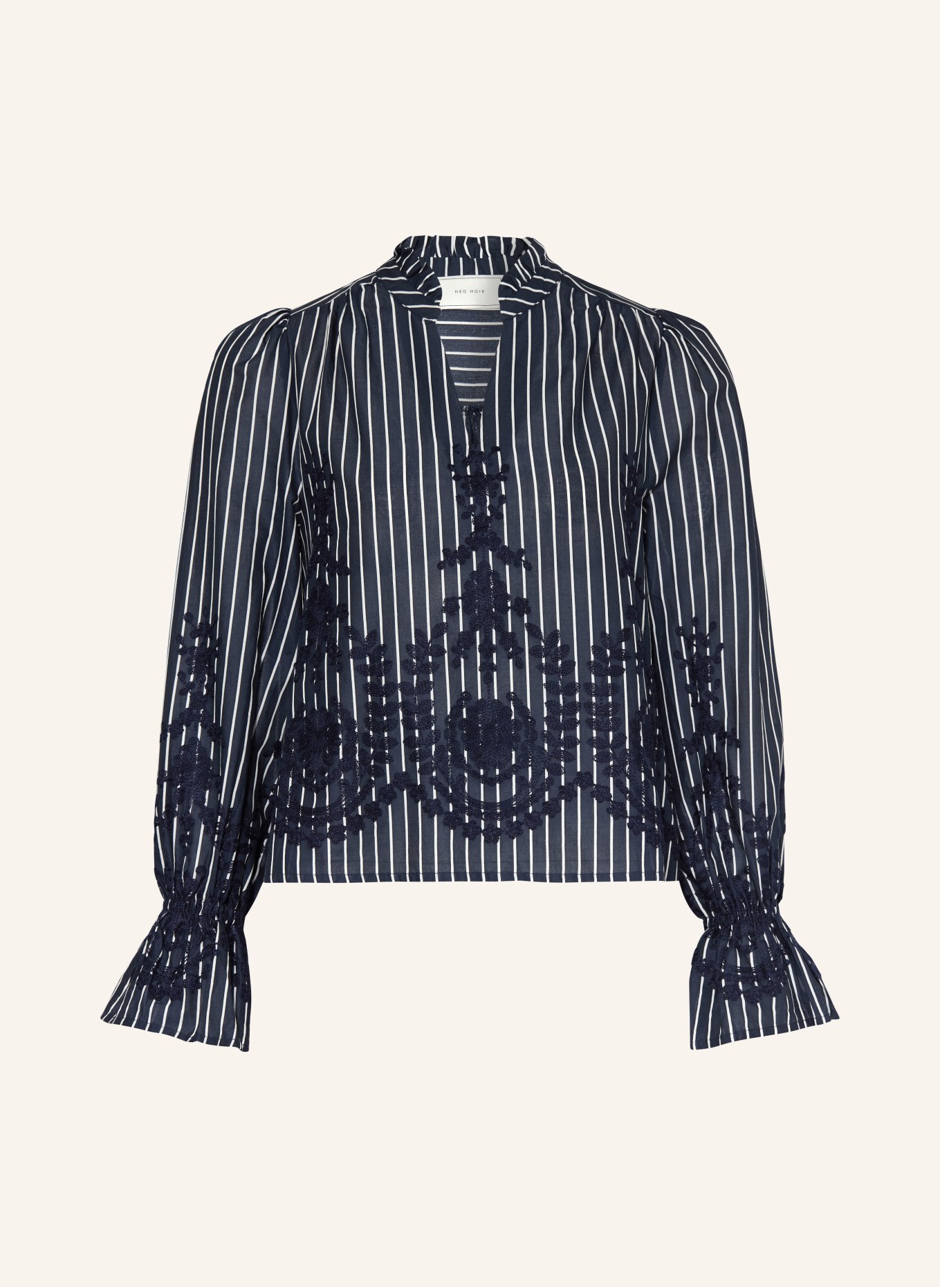 NEO NOIR AMARA shirt blouse: DARK BLUE / WHITE