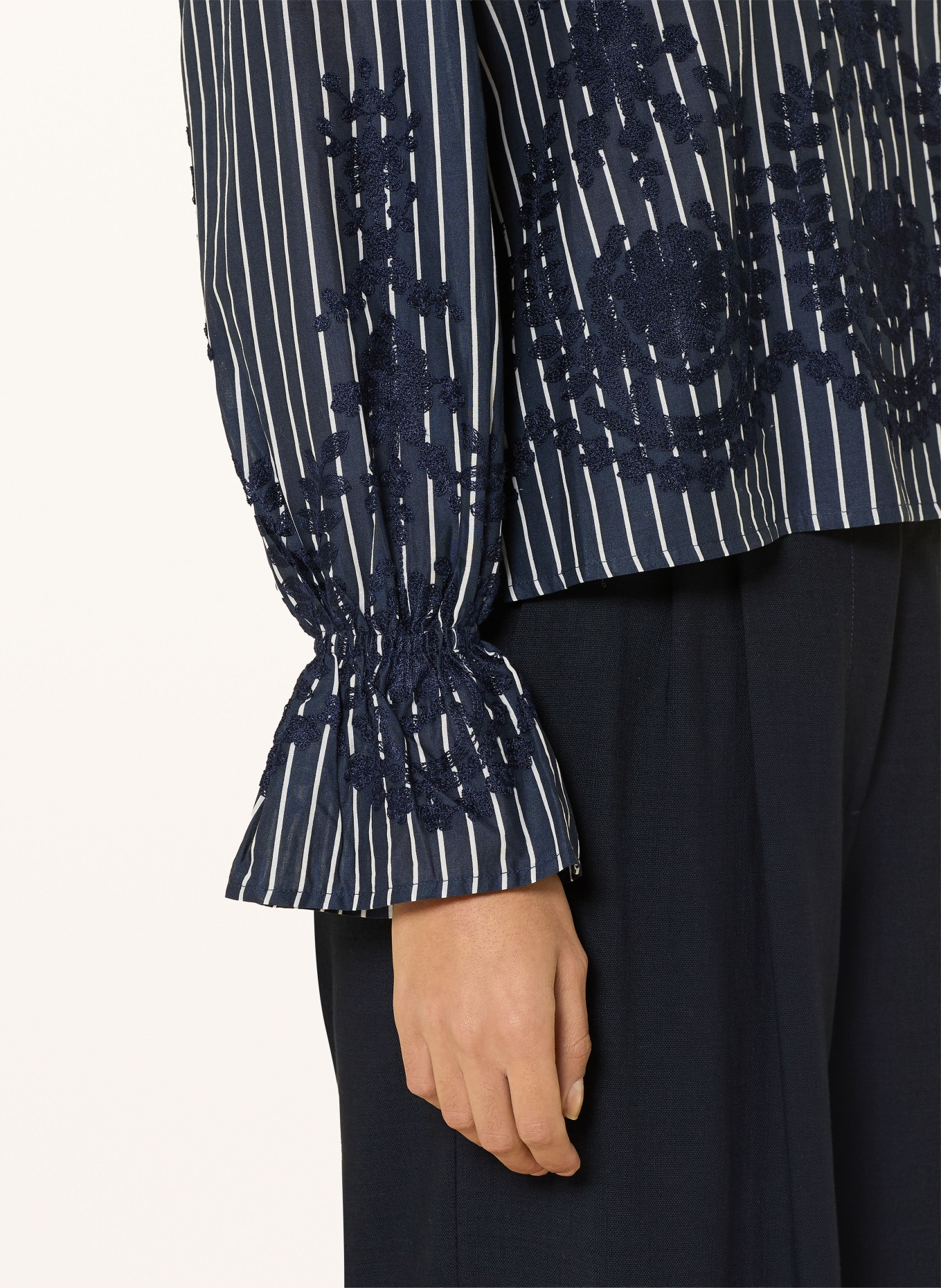 NEO NOIR AMARA shirt blouse: DARK BLUE / WHITE