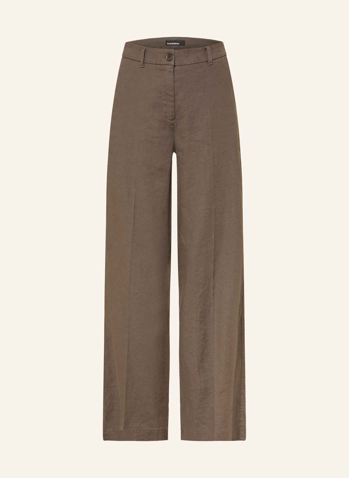 CAMBIO Marlenehose ADRIENNE mit Leinen: DUNKELBRAUN