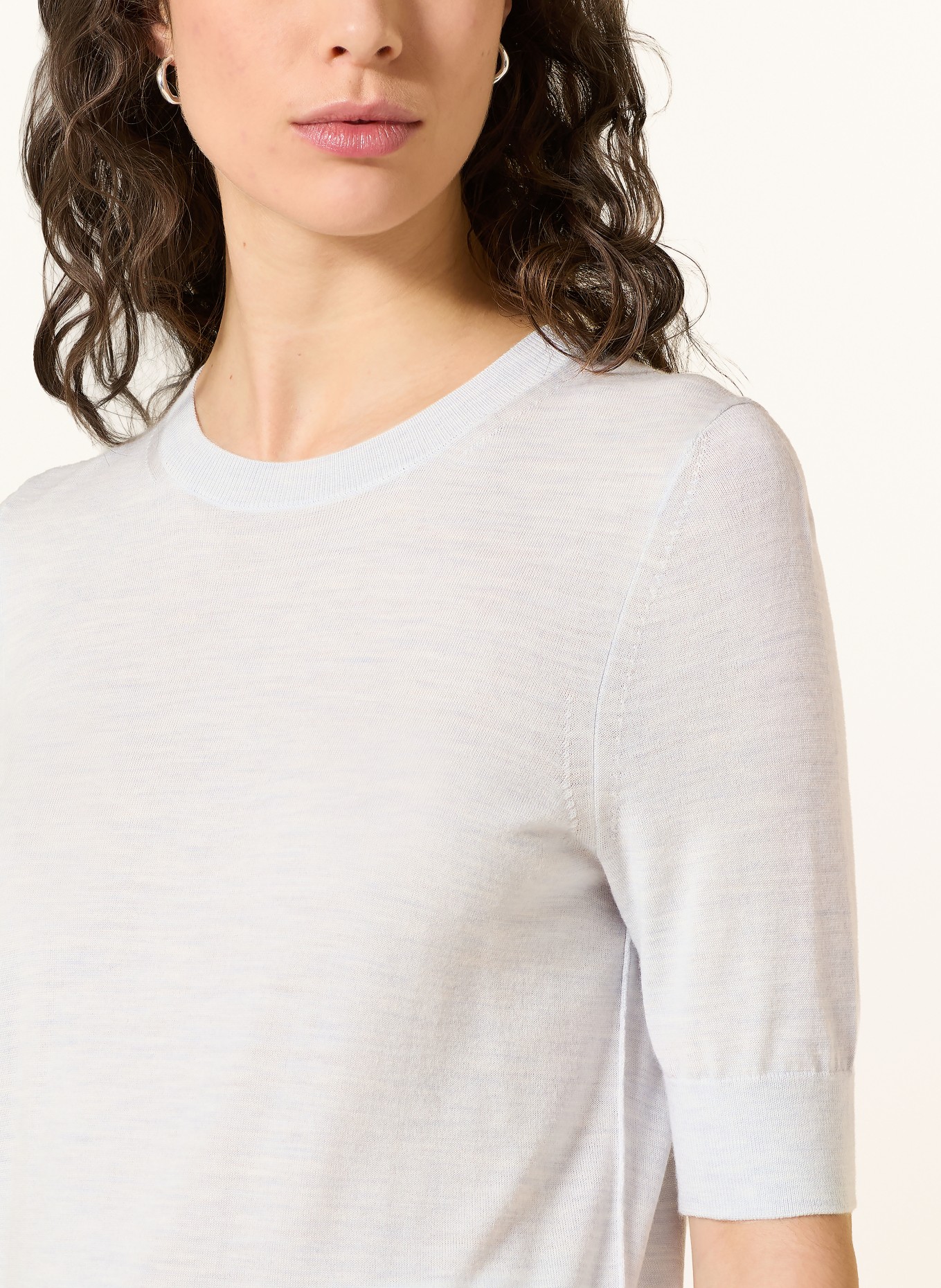 BOSS Úpletové tričko FARBELLA: ČERNOŠEDÁ