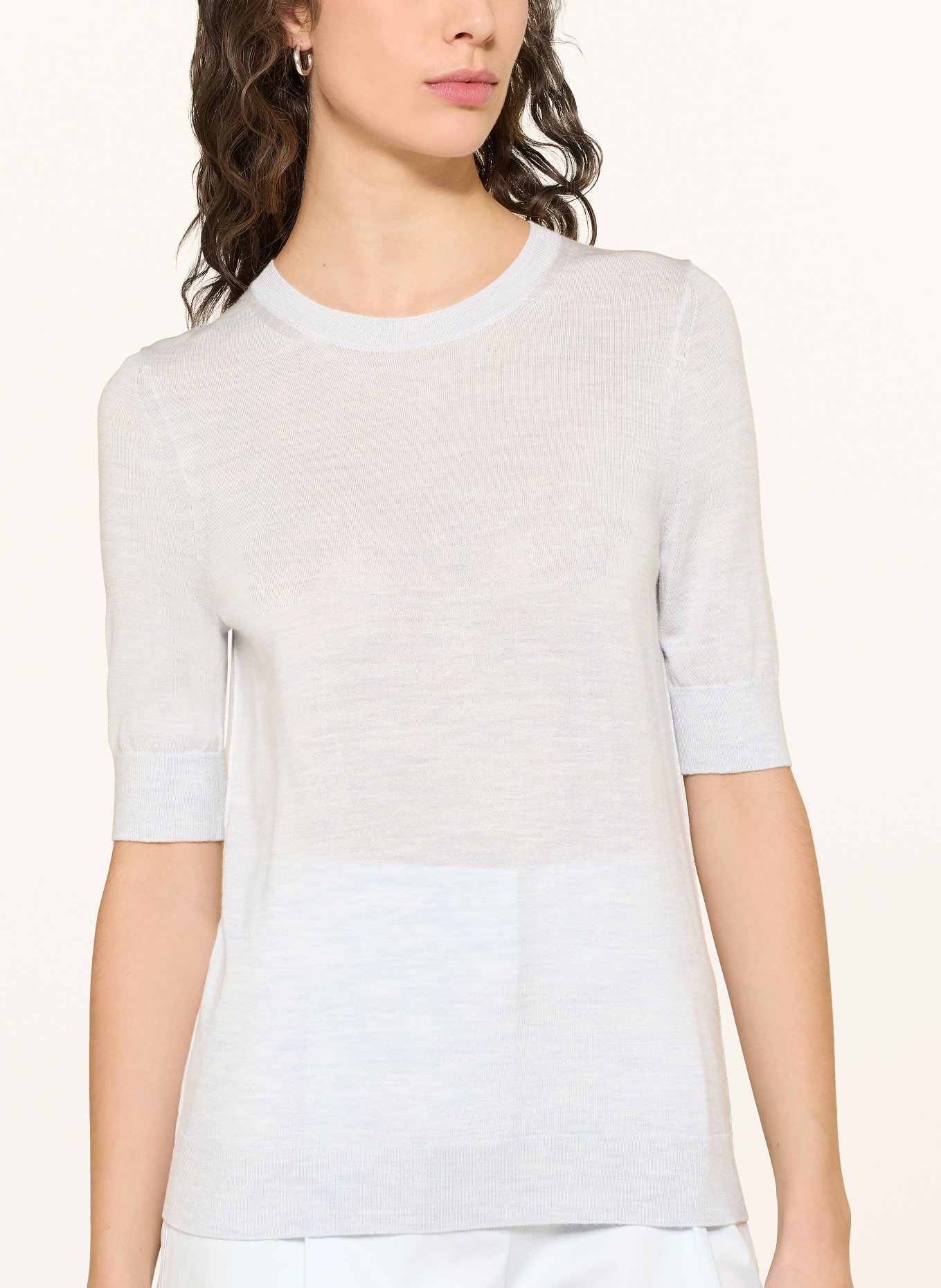 BOSS Úpletové tričko FARBELLA: ČERNOŠEDÁ