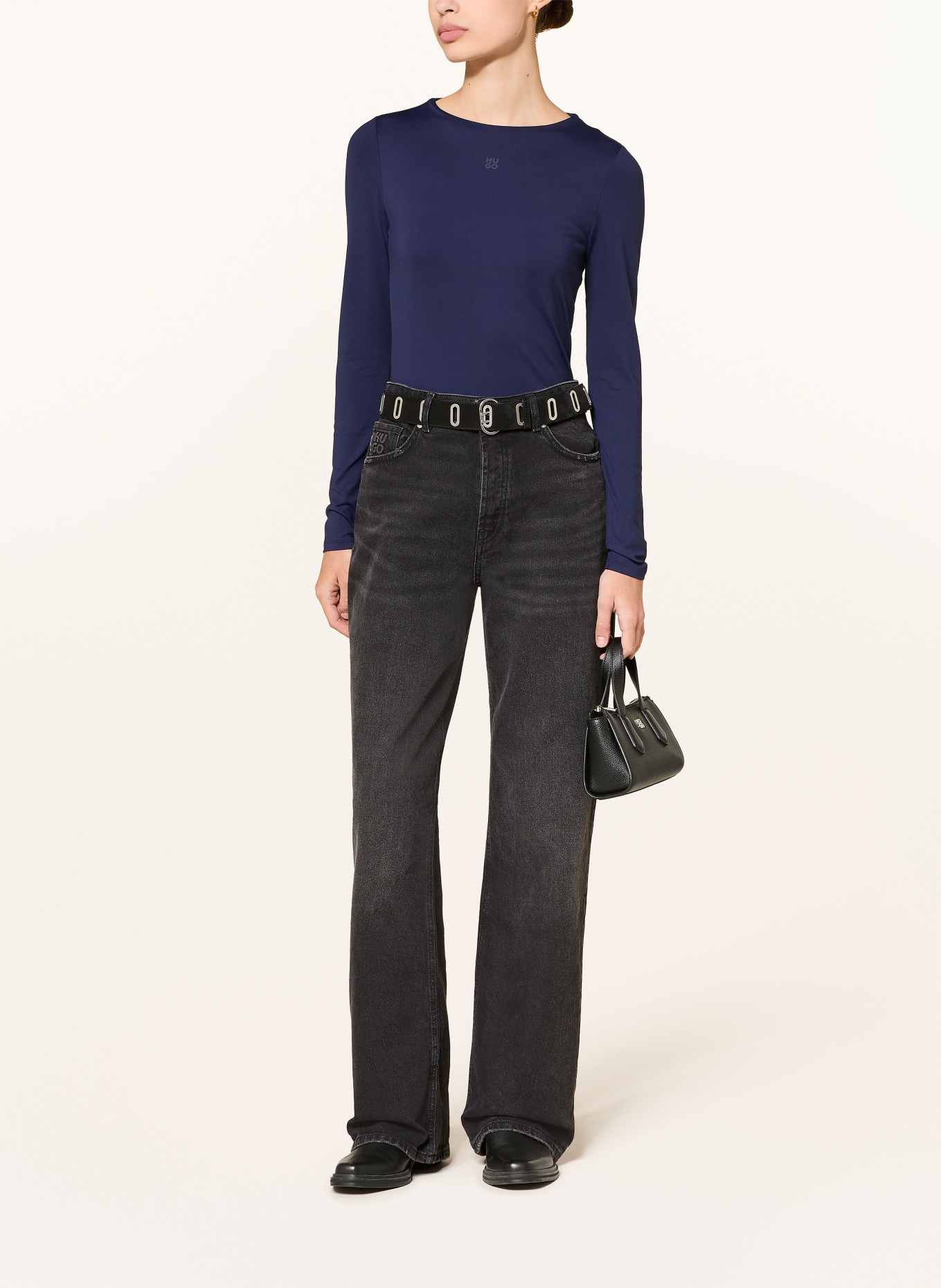 HUGO Longsleeve DASIIA: DUNKELBLAU