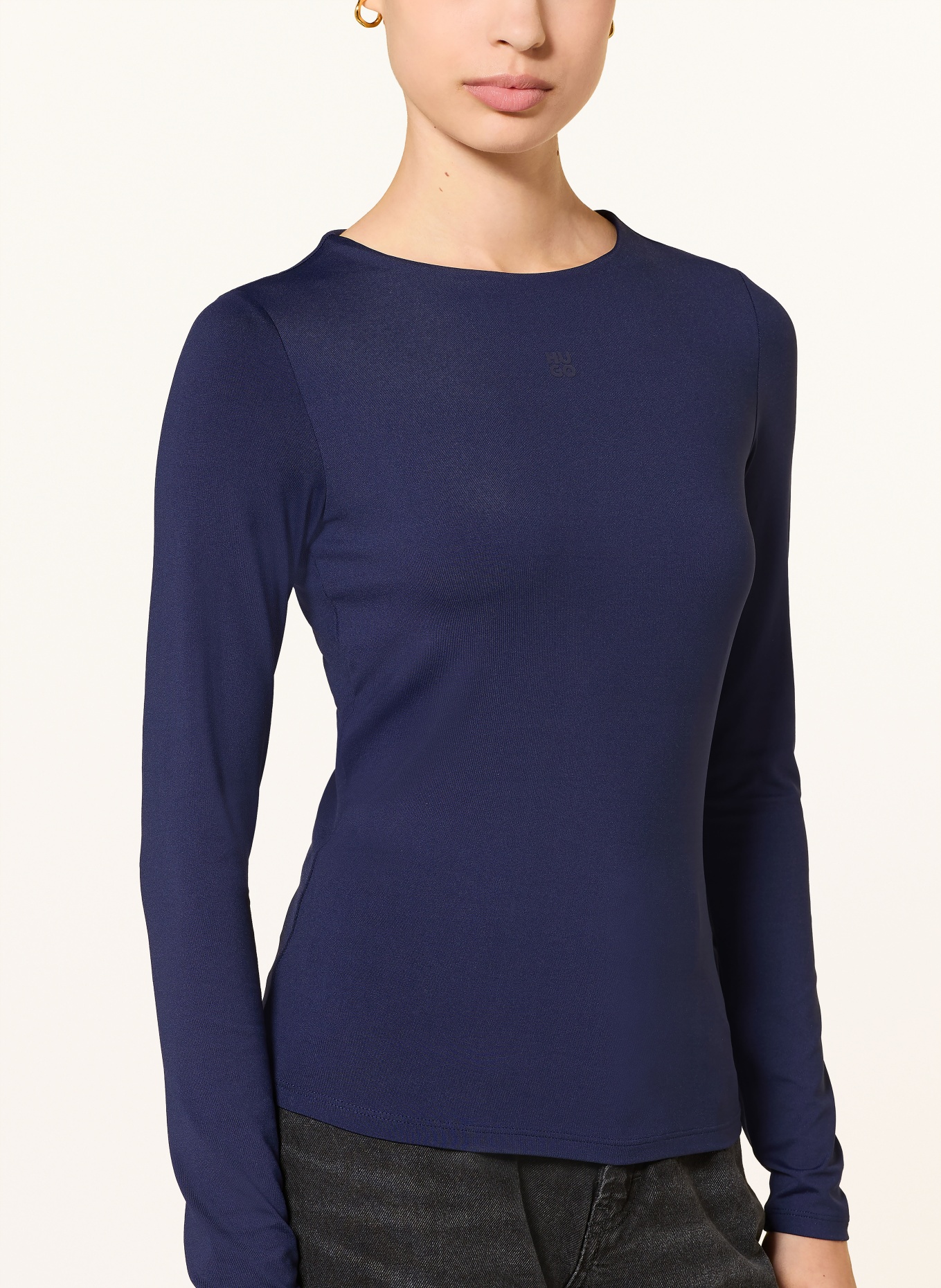 HUGO Longsleeve DASIIA: DUNKELBLAU