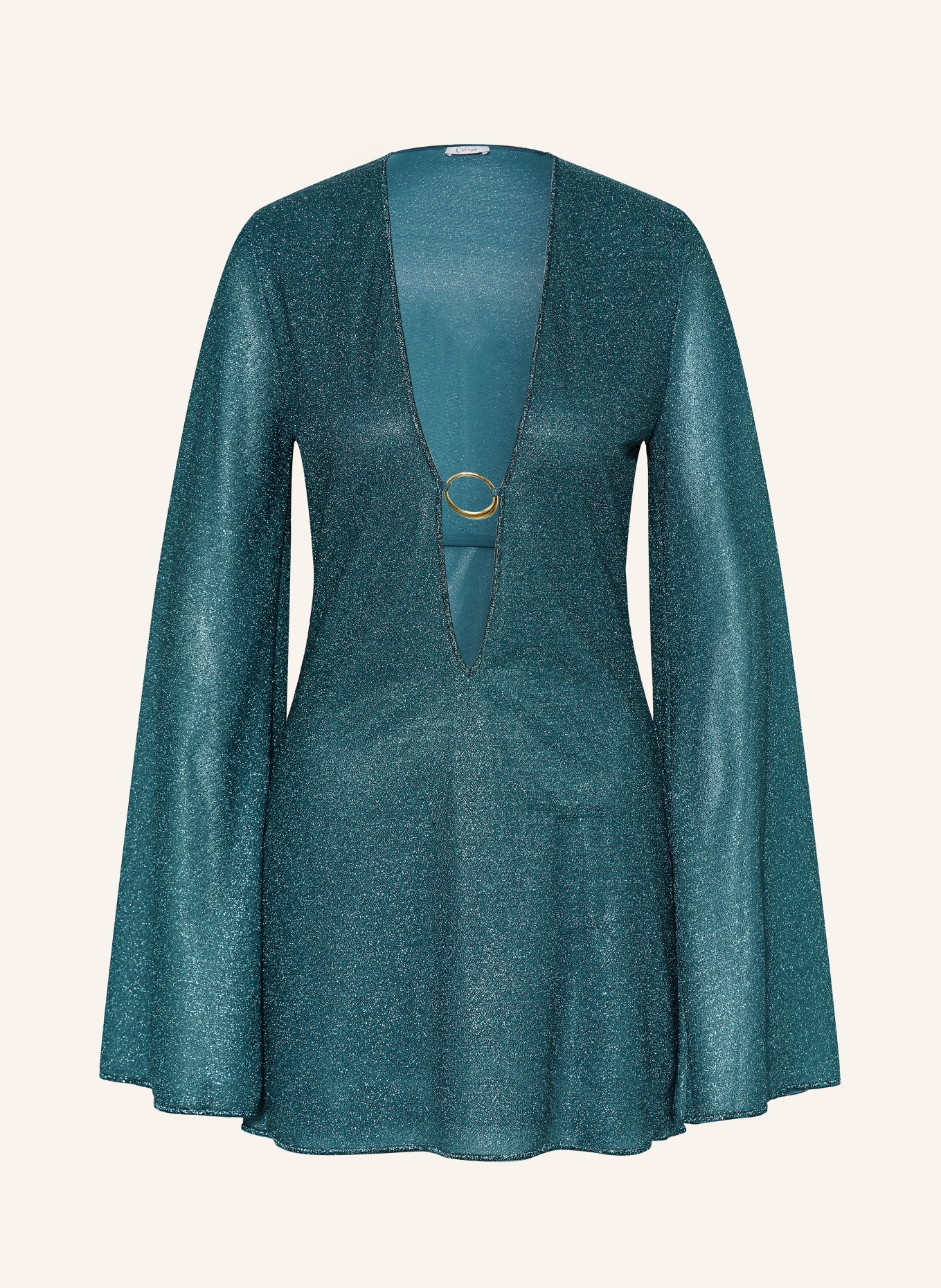 Oséree Strandkleid LUMIERE mit Glitzergarn: PETROL