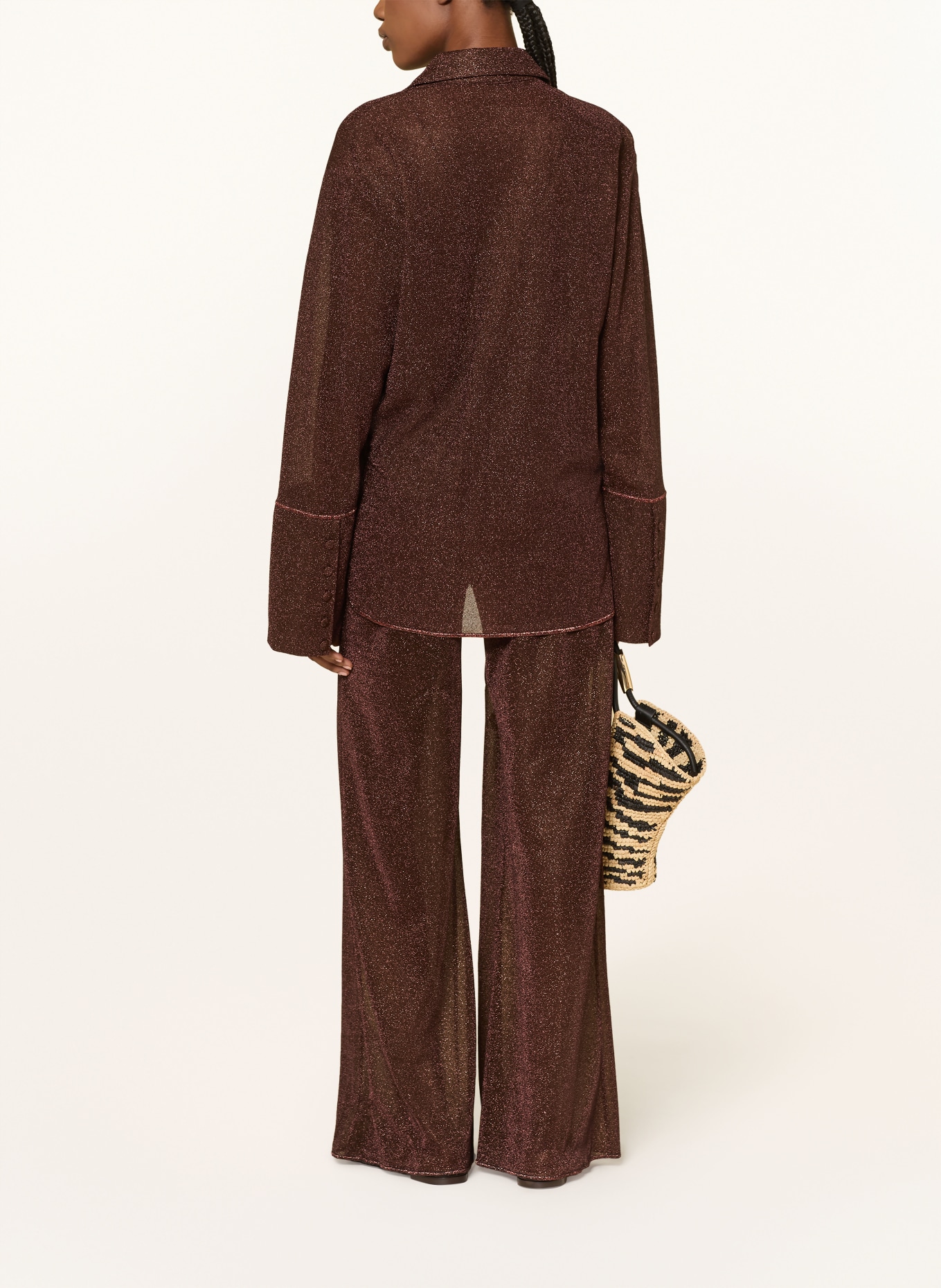 Oséree Marlenehose LUMIERE mit Glitzergarn: DUNKELBRAUN