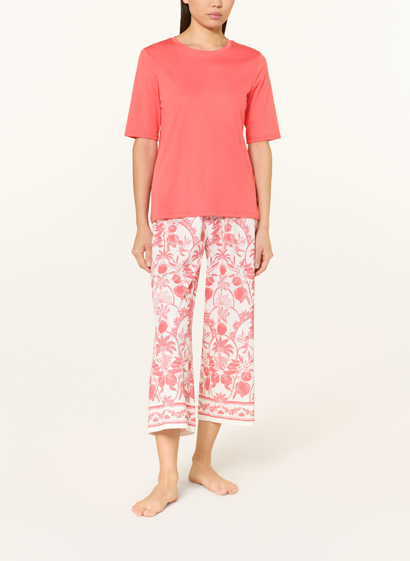 CALIDA Pyžamové tričko FAVOURITES MARINE: SVĚTLE ČERVENÁ