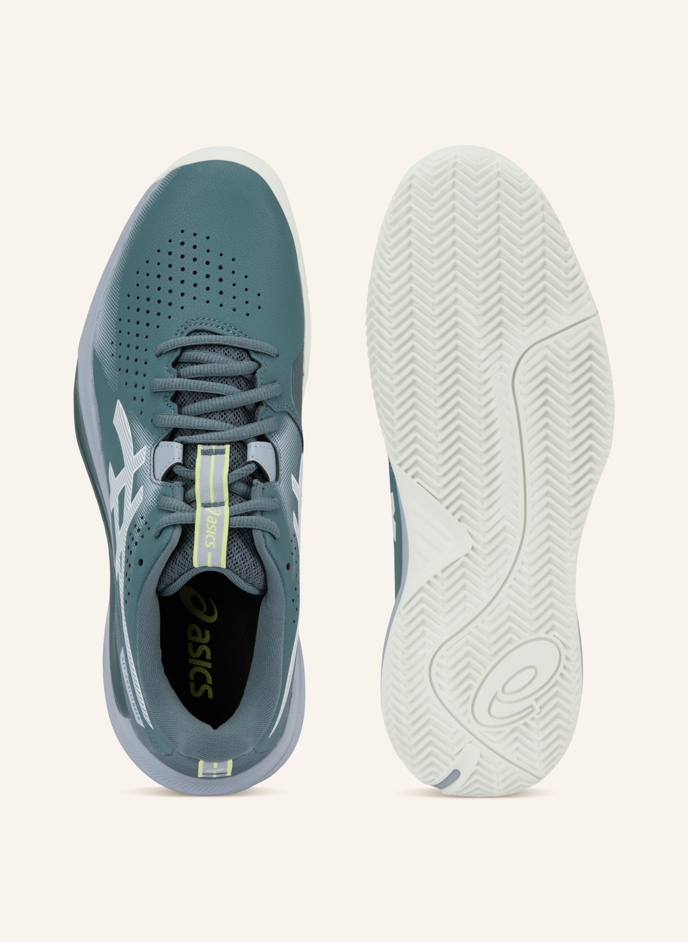 ASICS Buty tenisowe GEL-CHALLENGER 15: SZARONIEBIESKI / ŻÓŁTY / BIAŁY