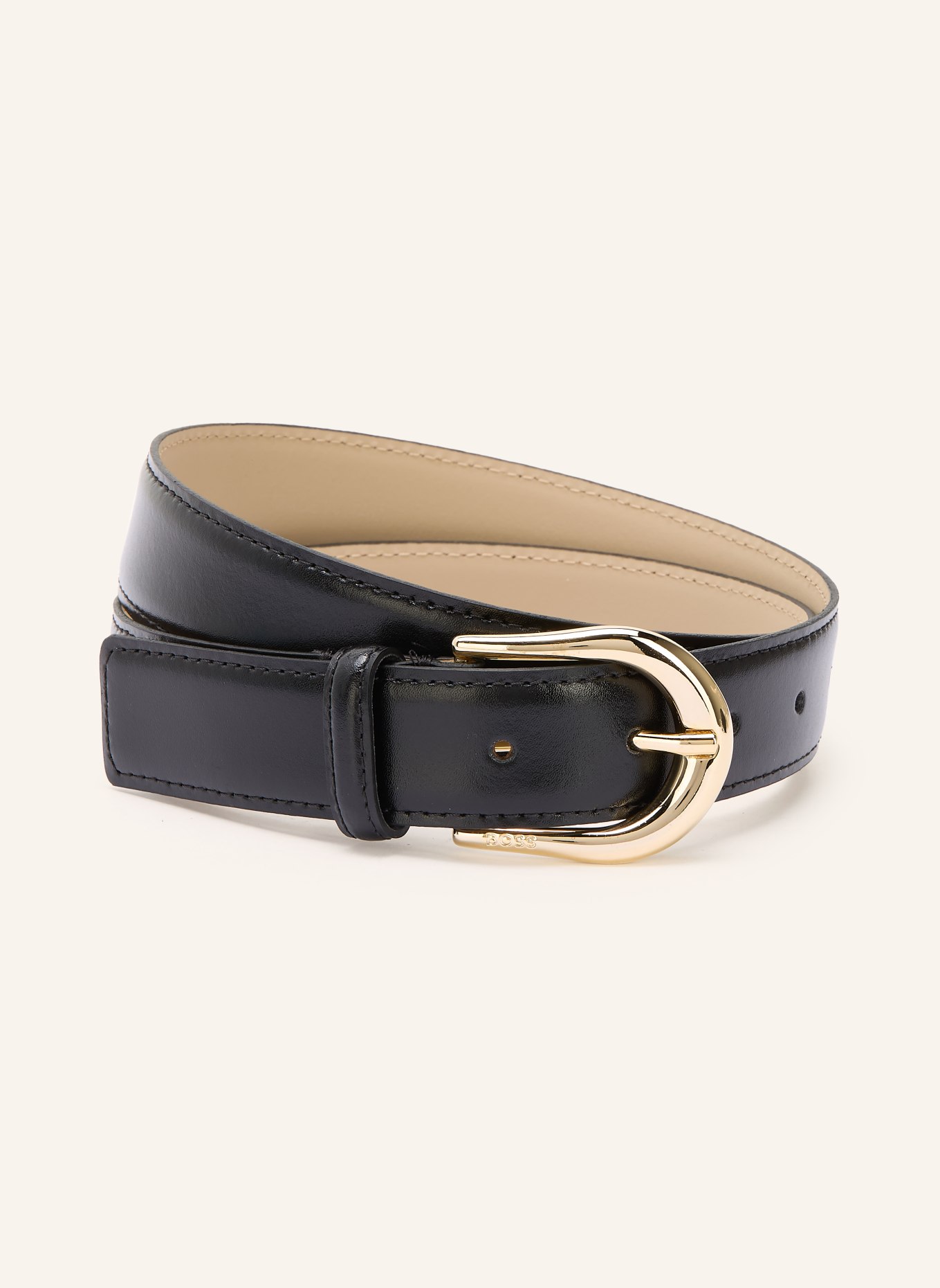 BOSS CAROL leather belt: BLACK