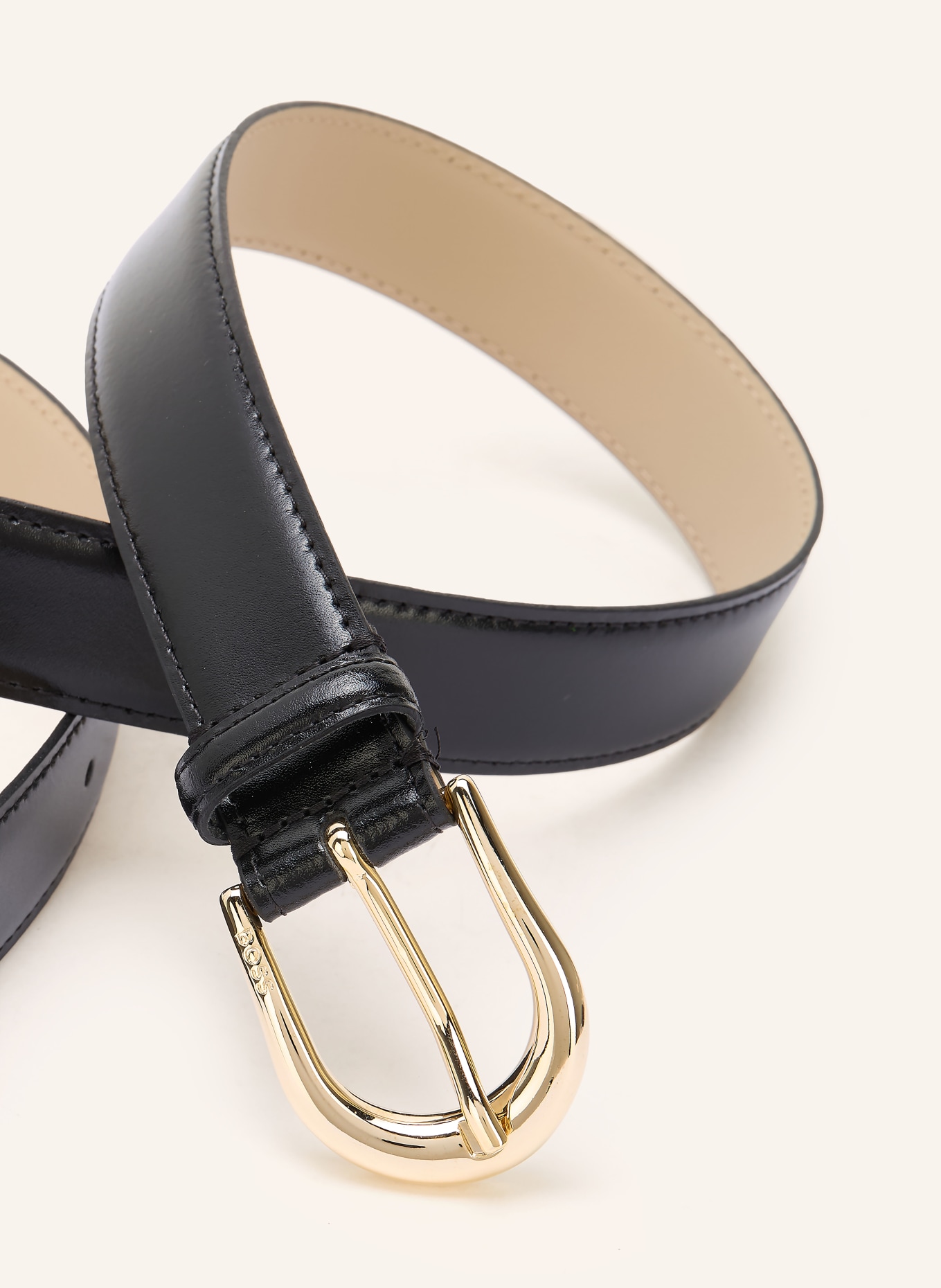 BOSS CAROL leather belt: BLACK