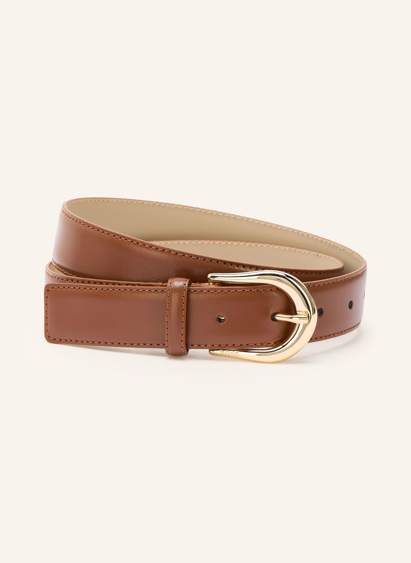 BOSS CAROL leather belt: COGNAC
