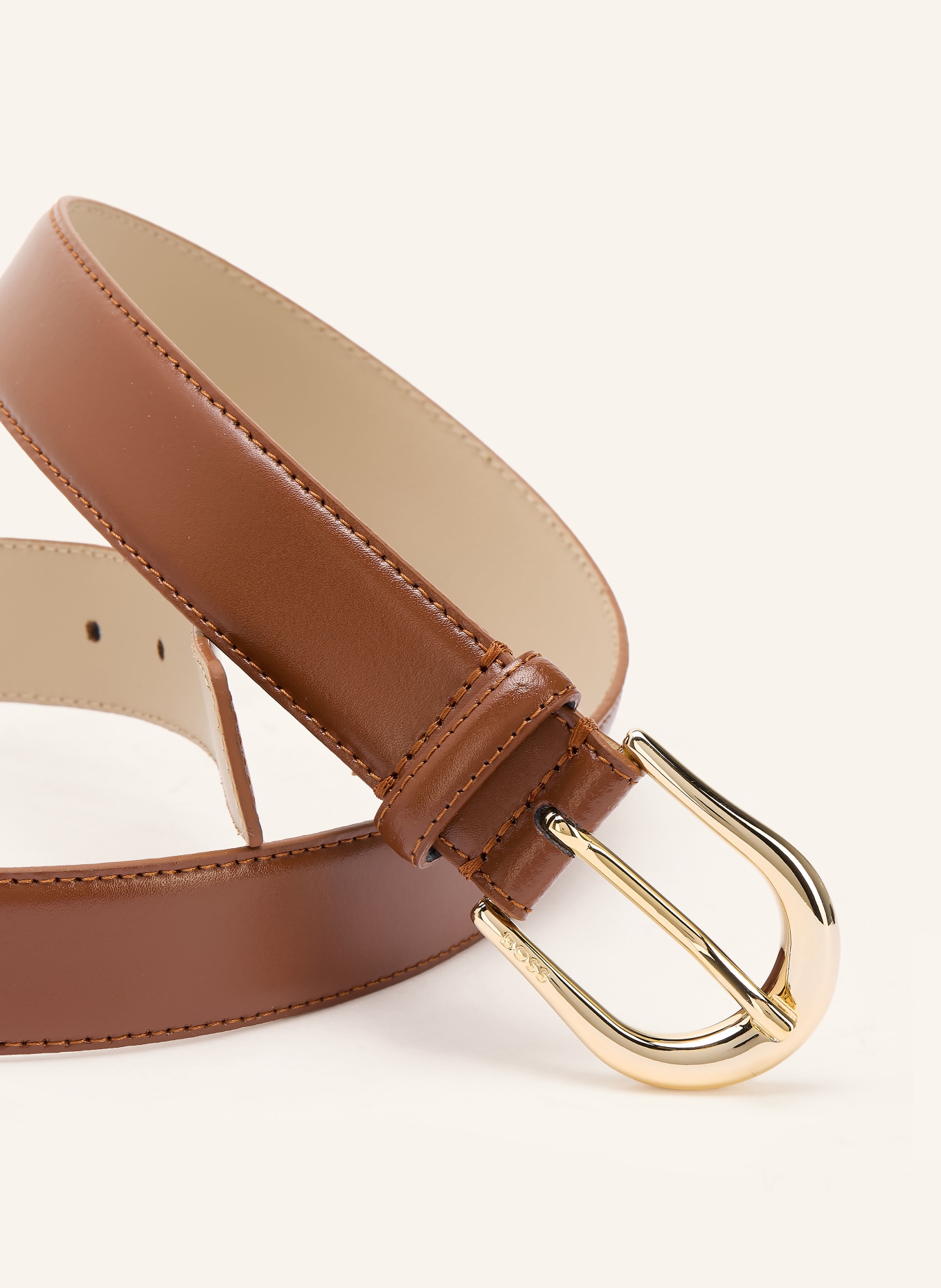 BOSS CAROL leather belt: COGNAC