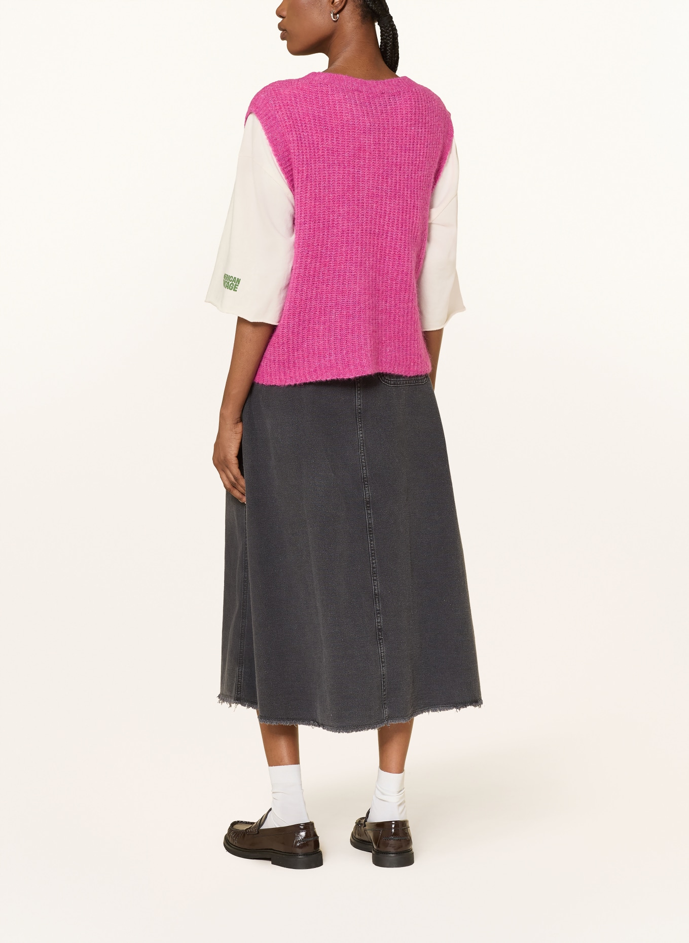 American Vintage Pletená vesta s alpakou: FUCHSIOVÁ