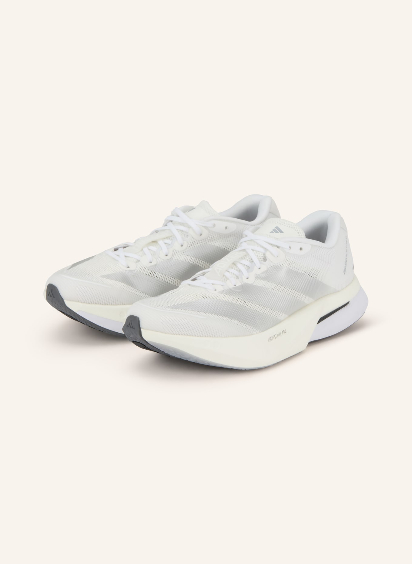 adidas ADIZERO BOSTON 13 running shoes: WHITE / SILVER