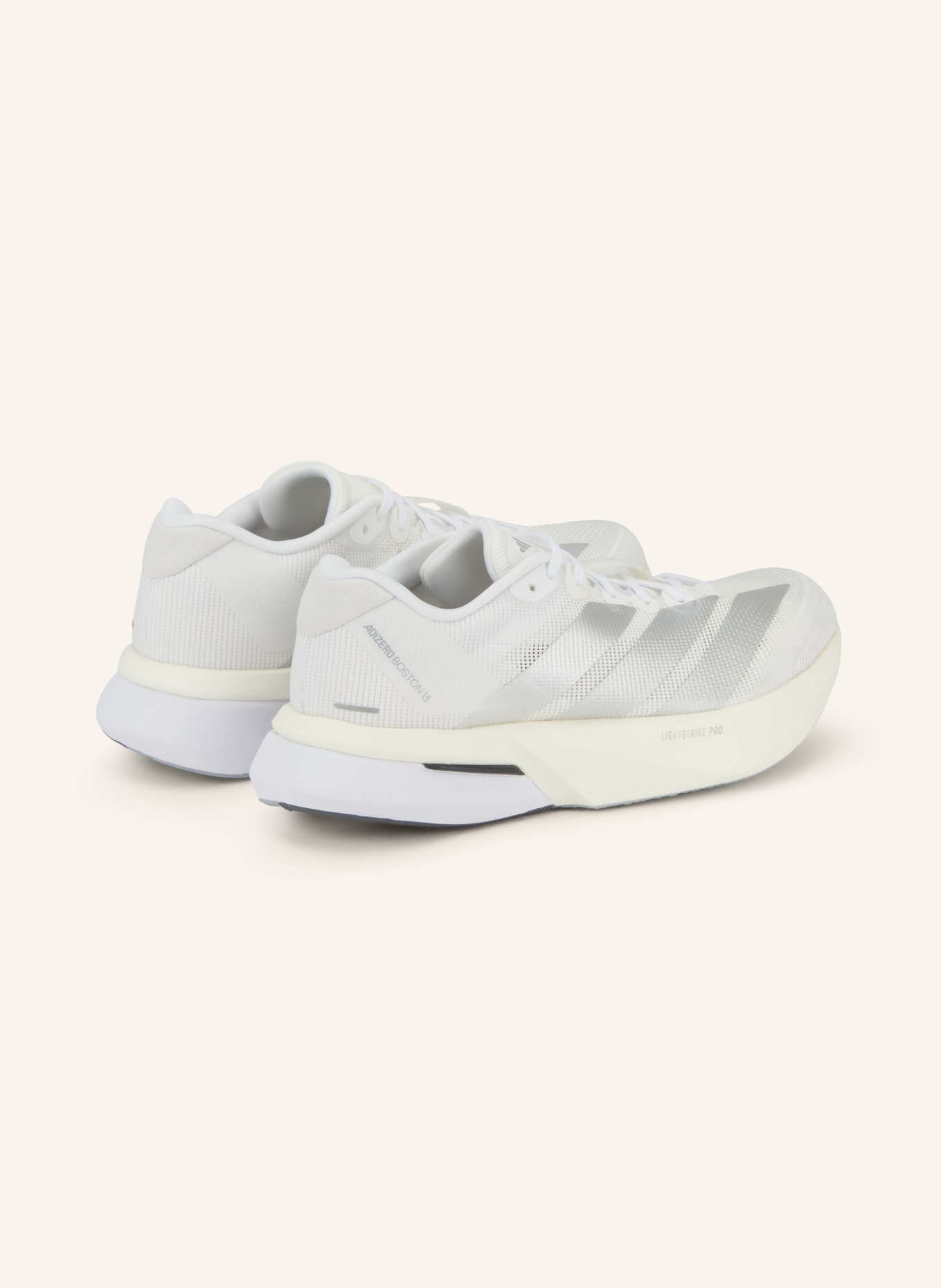 adidas ADIZERO BOSTON 13 running shoes: WHITE / SILVER