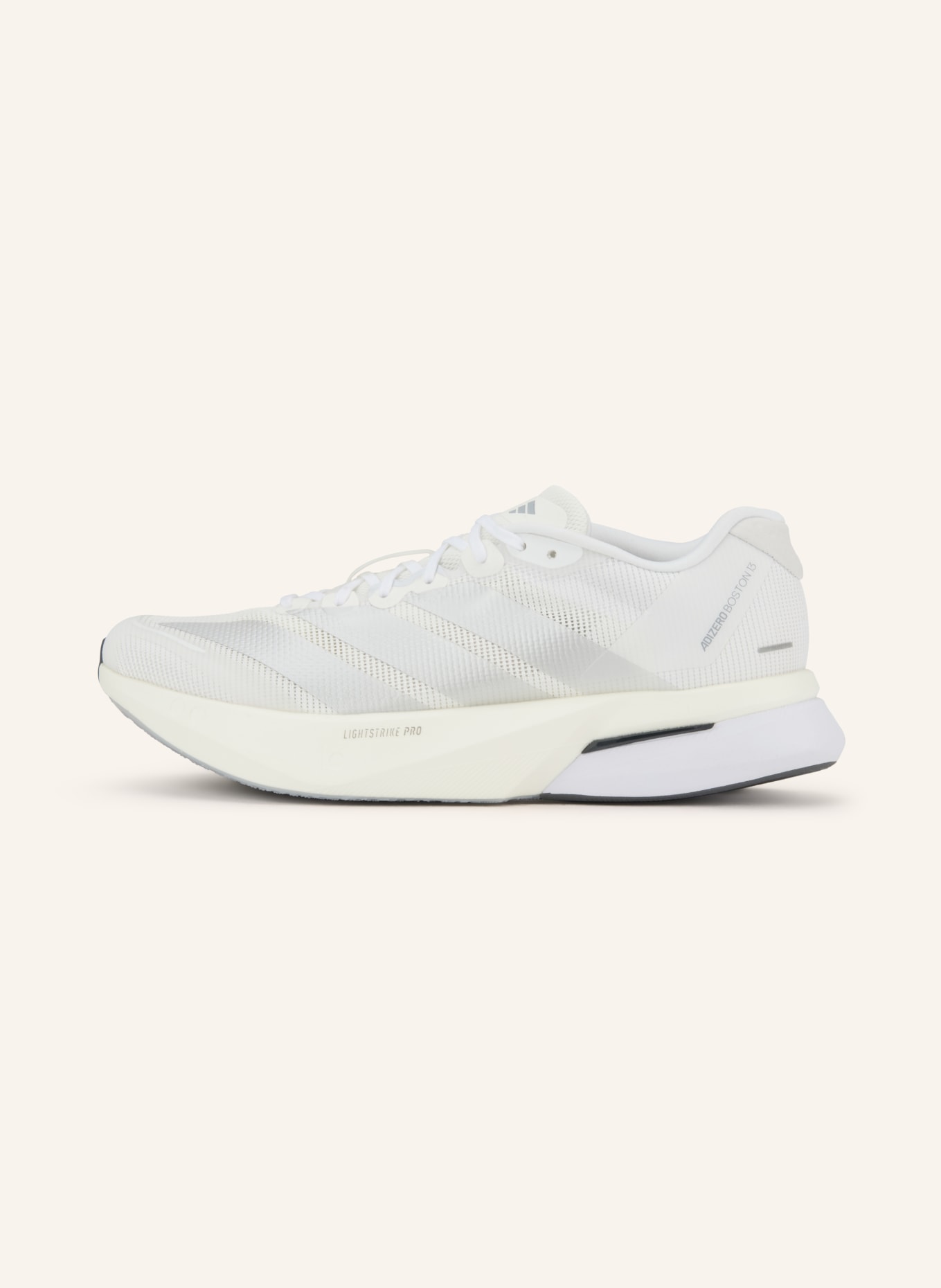 adidas ADIZERO BOSTON 13 running shoes: WHITE / SILVER
