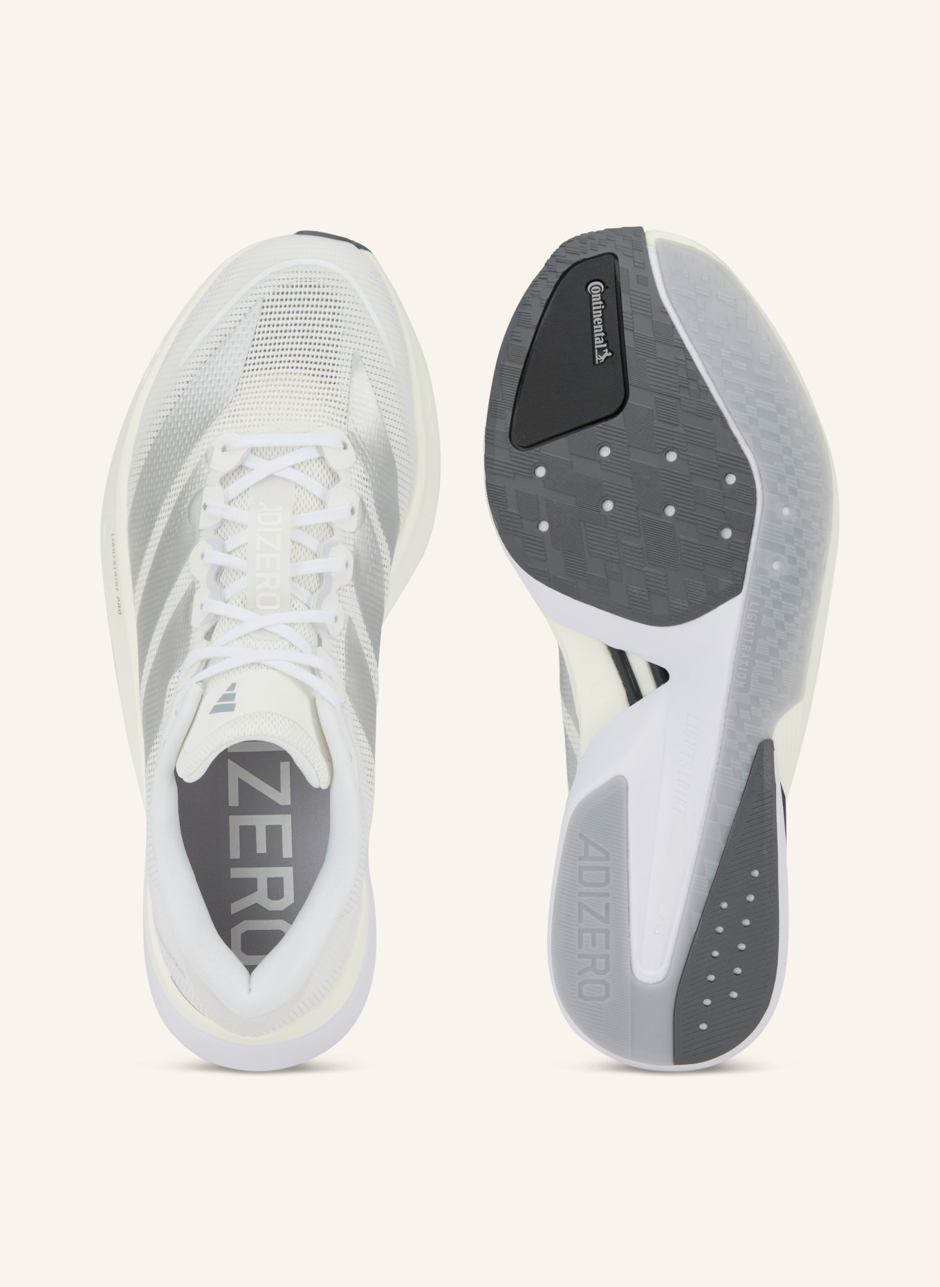 adidas ADIZERO BOSTON 13 running shoes: WHITE / SILVER