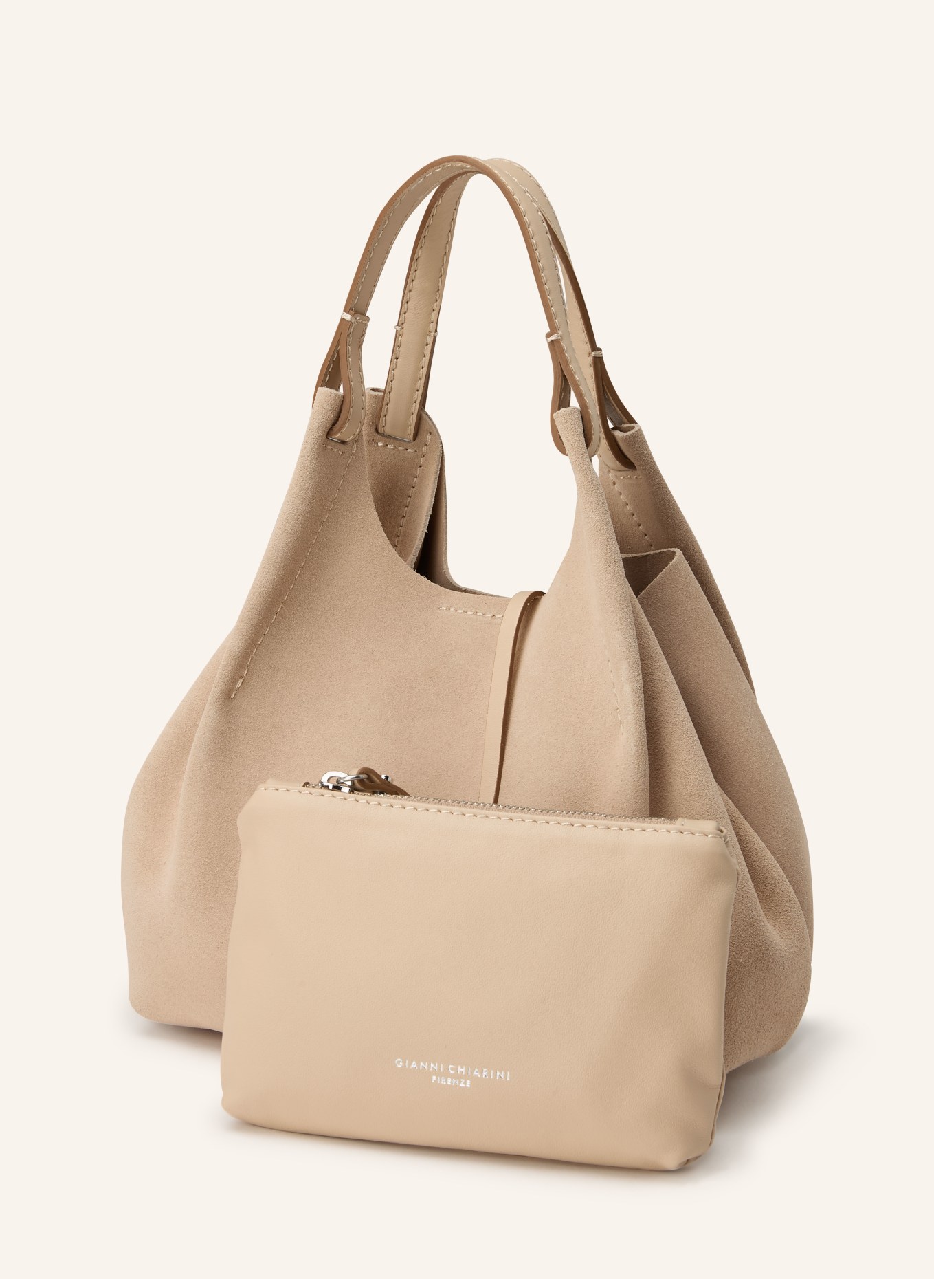 GIANNI CHIARINI Vaková kabelka DUA MEDIUM s pouzdrem: KRÉMOVÁ