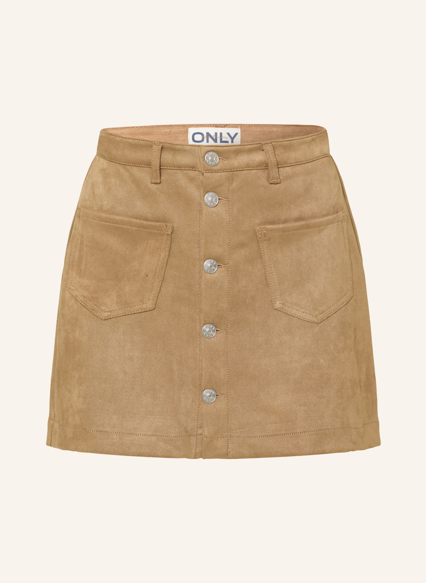 ONLY Spódnica o wyglądzie skóry: JASNOBRĄZOWY