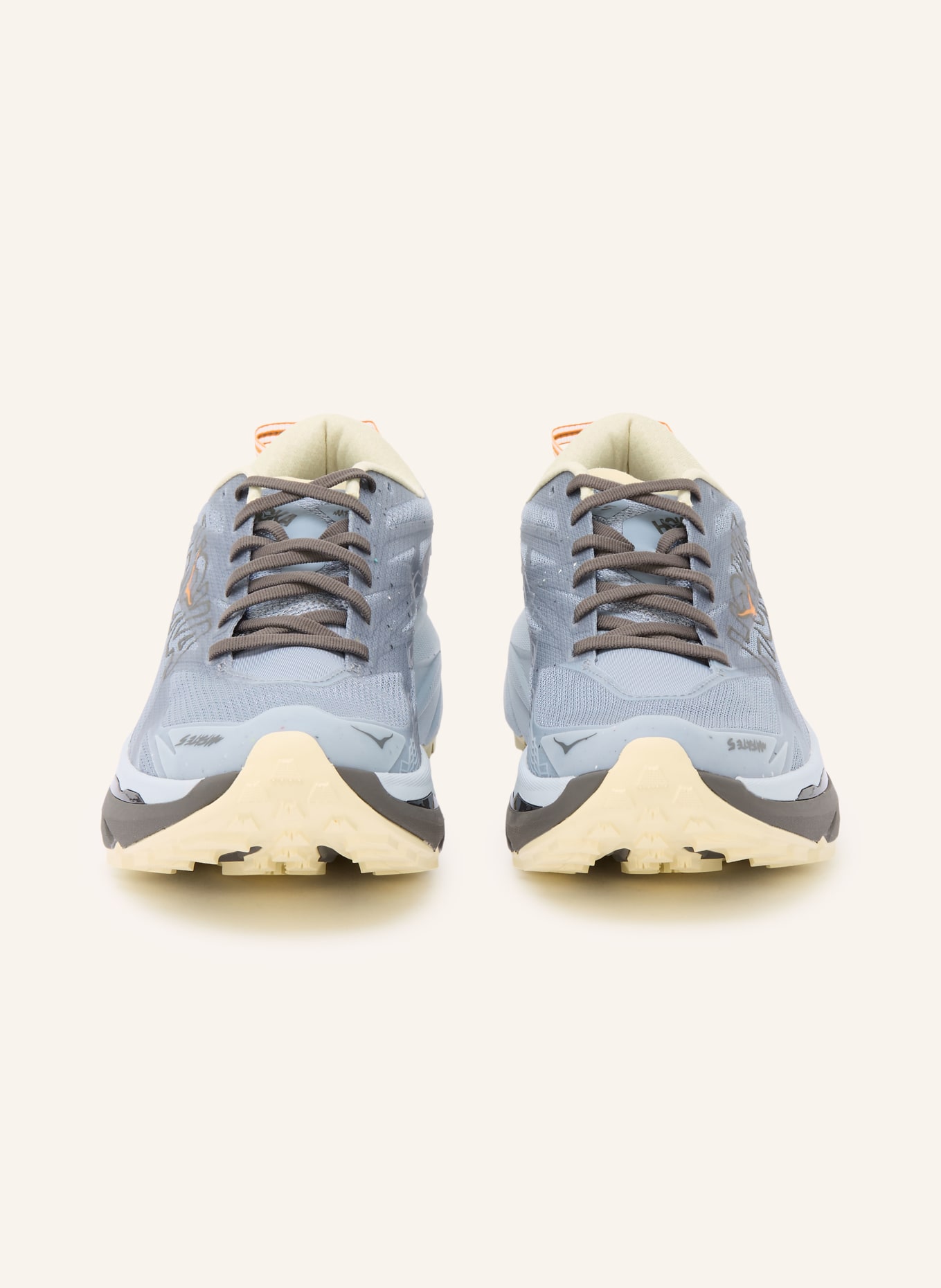 HOKA MAFATE 5 trail running shoes: BLUE GRAY / DARK GRAY / ORANGE