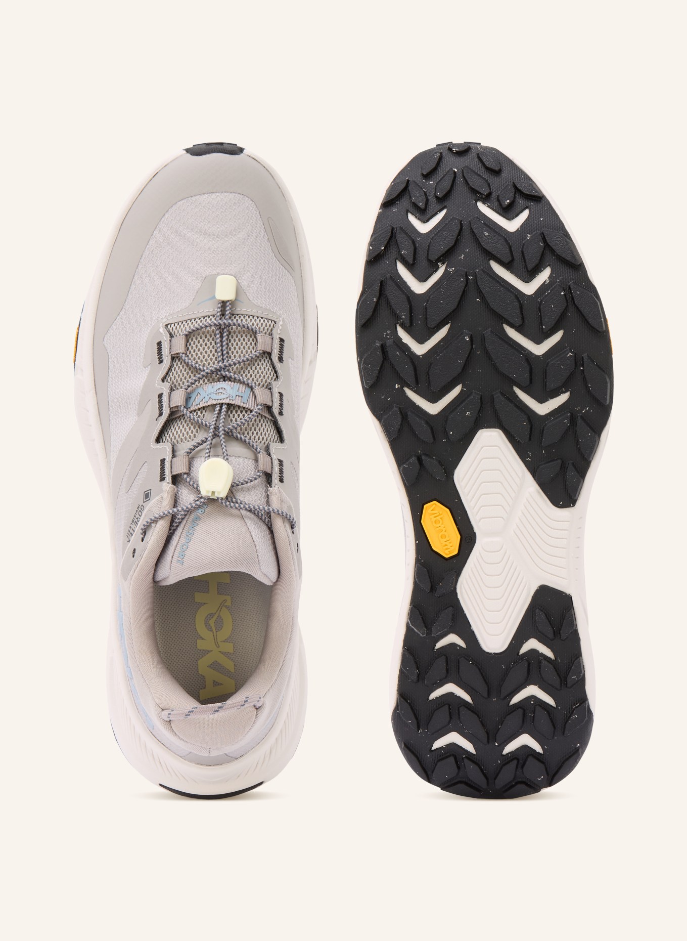 HOKA TRANSPORT GTX hiking shoes: GRAY / LIGHT GRAY / BLACK