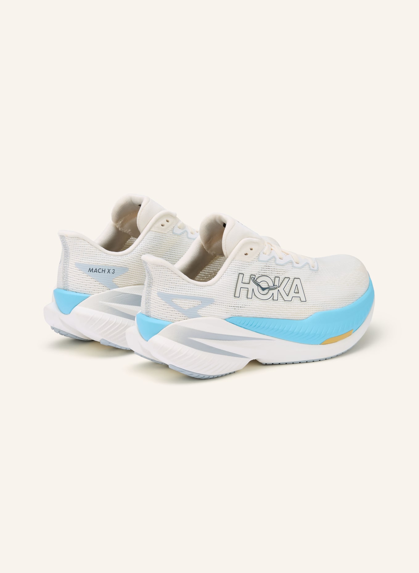 HOKA MACH X3 running shoes: WHITE / LIGHT GRAY