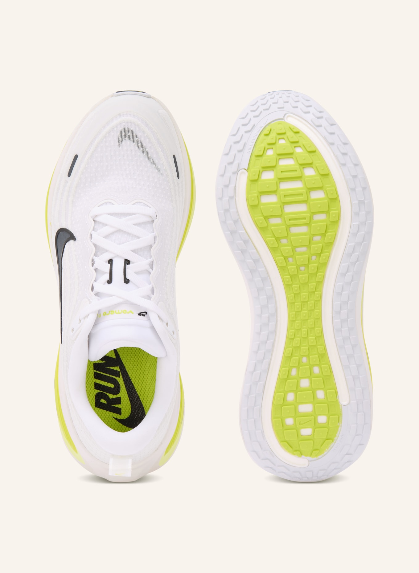 Nike Laufschuhe VOMERO PLUS: WEISS / NEONGELB / SCHWARZ
