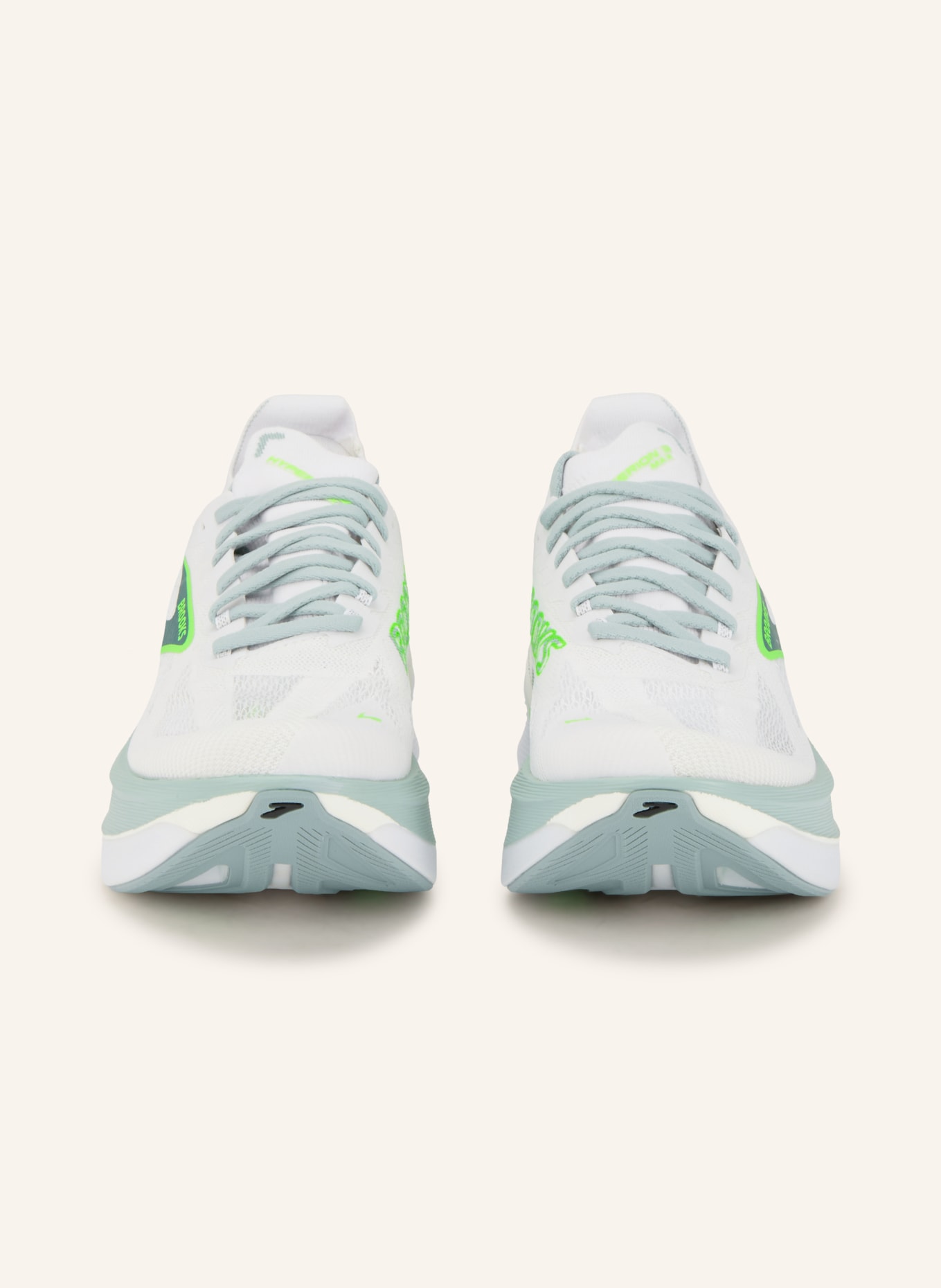 BROOKS Laufschuhe HYPERION MAX 3: WEISS / NEONGRÜN / PETROL