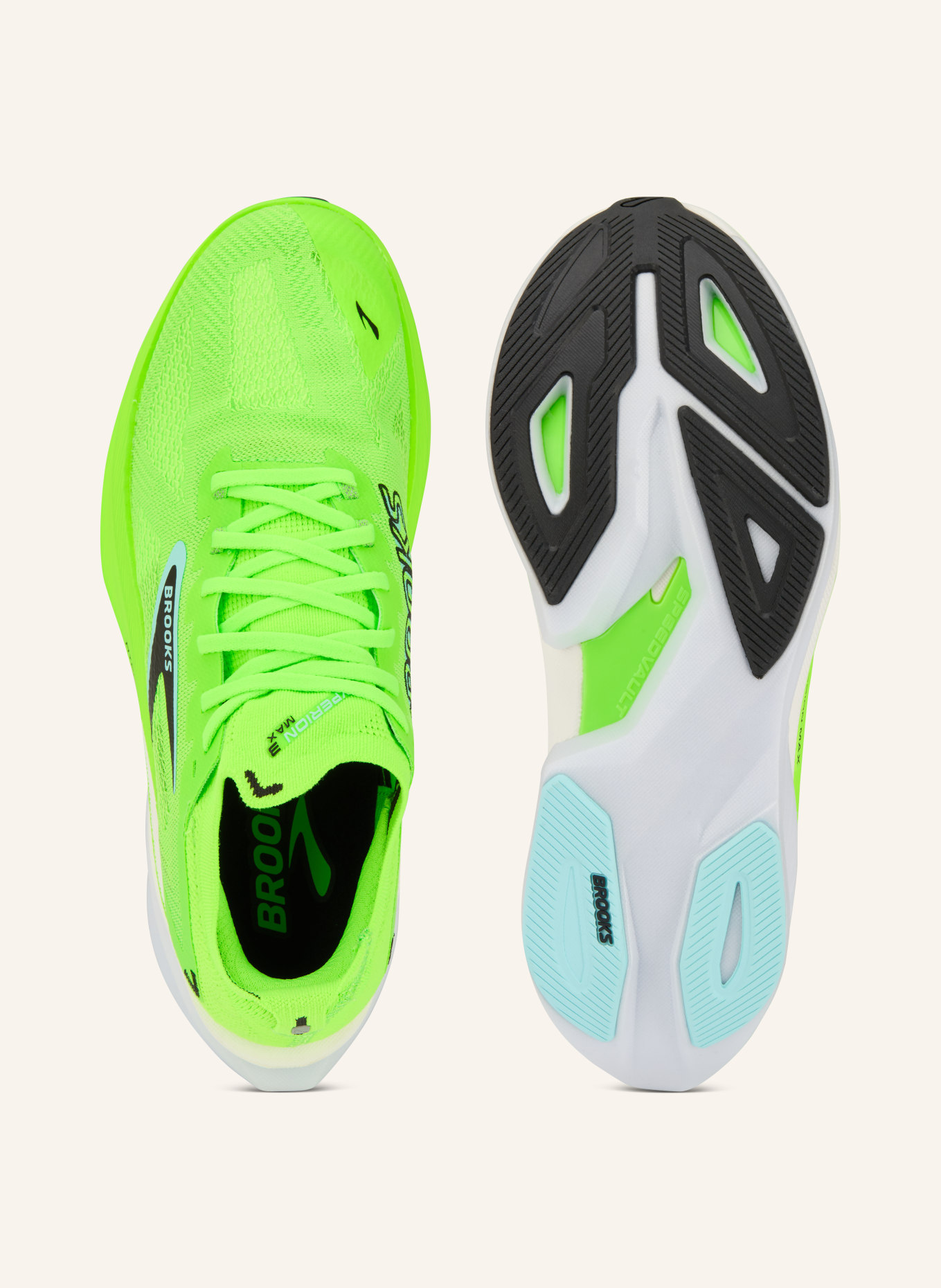 BROOKS Laufschuhe HYPERION MAX 3: NEONGRÜN / MINT / SCHWARZ
