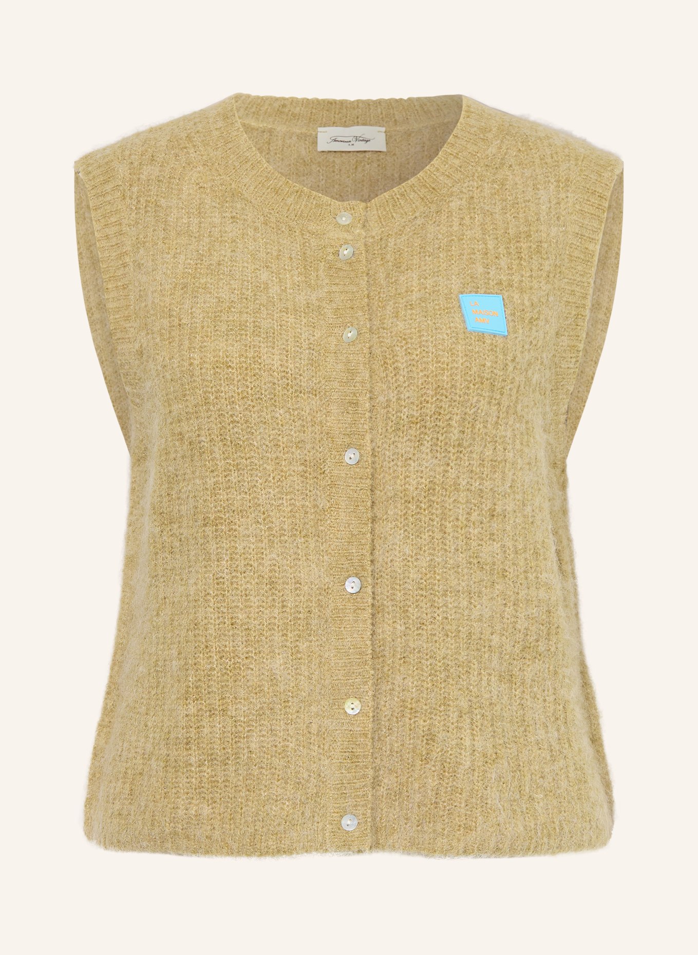 American Vintage Pletená vesta EAST s alpakou: VELBLOUDÍ