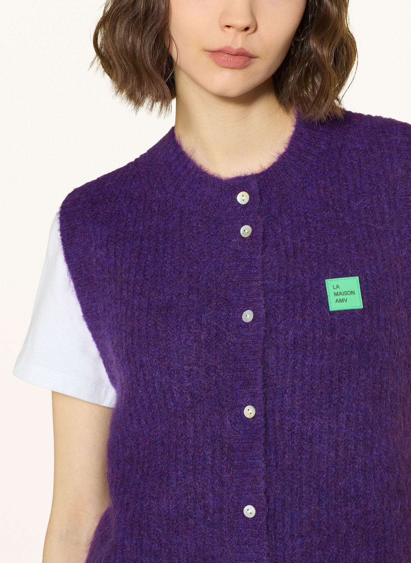 American Vintage Kamizelka z dzianiny EAST z alpaką: FIOLETOWY