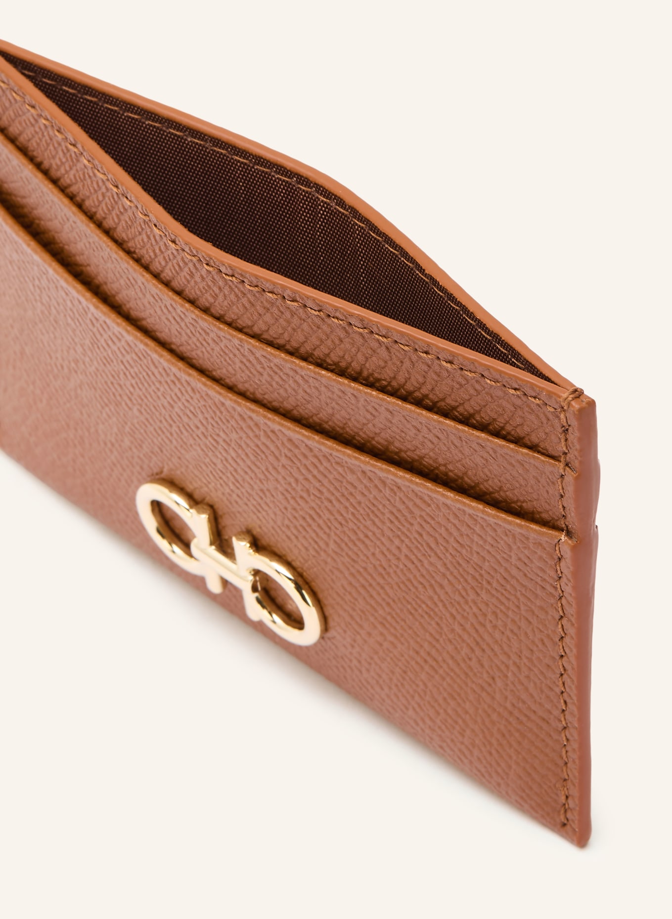 FERRAGAMO Kartenetui GANCINI: BRAUN