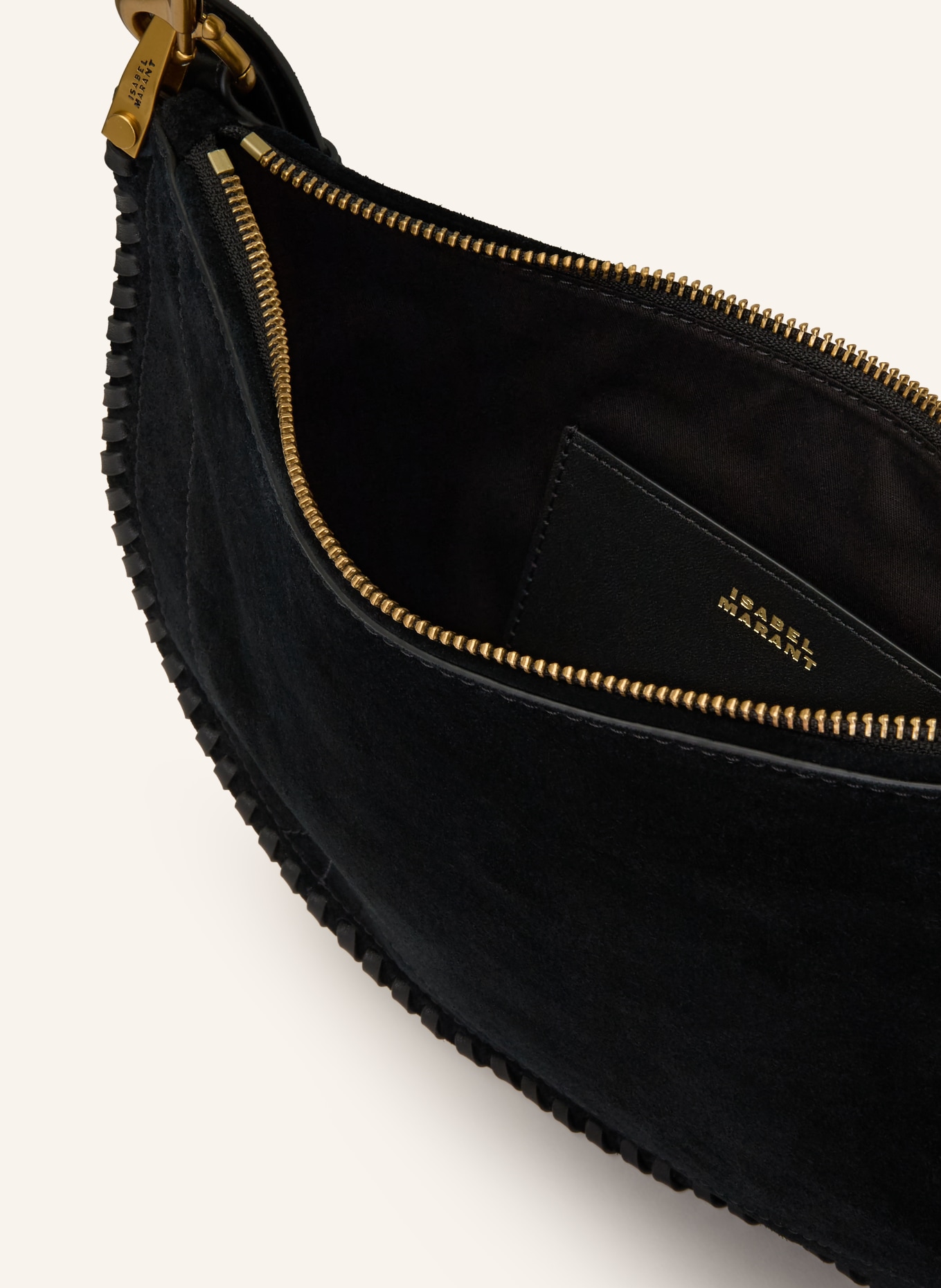 ISABEL MARANT Torba na ramię OSKAN: CZARNY / ZŁOTY