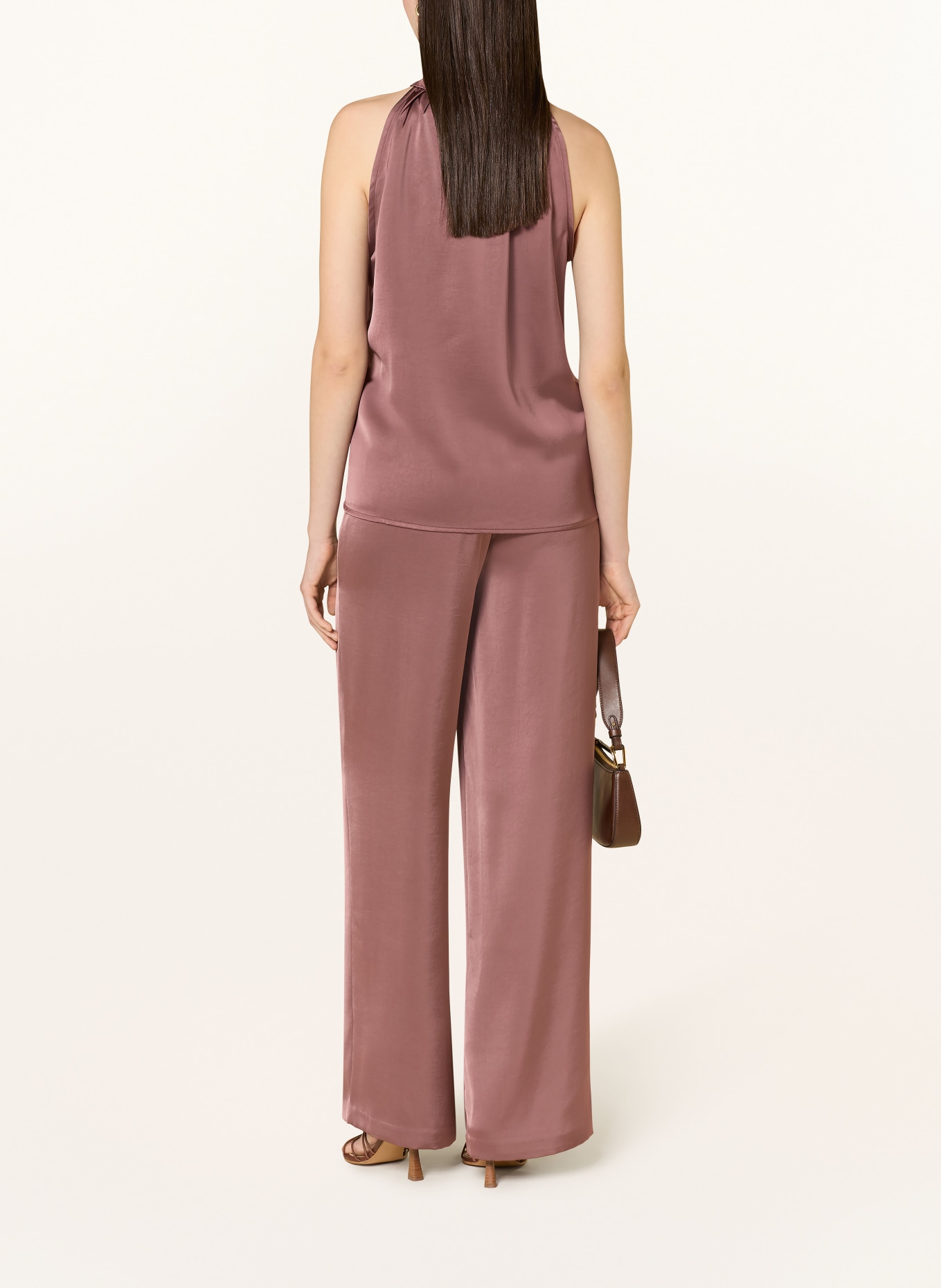 NEO NOIR Bluzka ROSETTE z satyny: BRUDNY RÓŻ