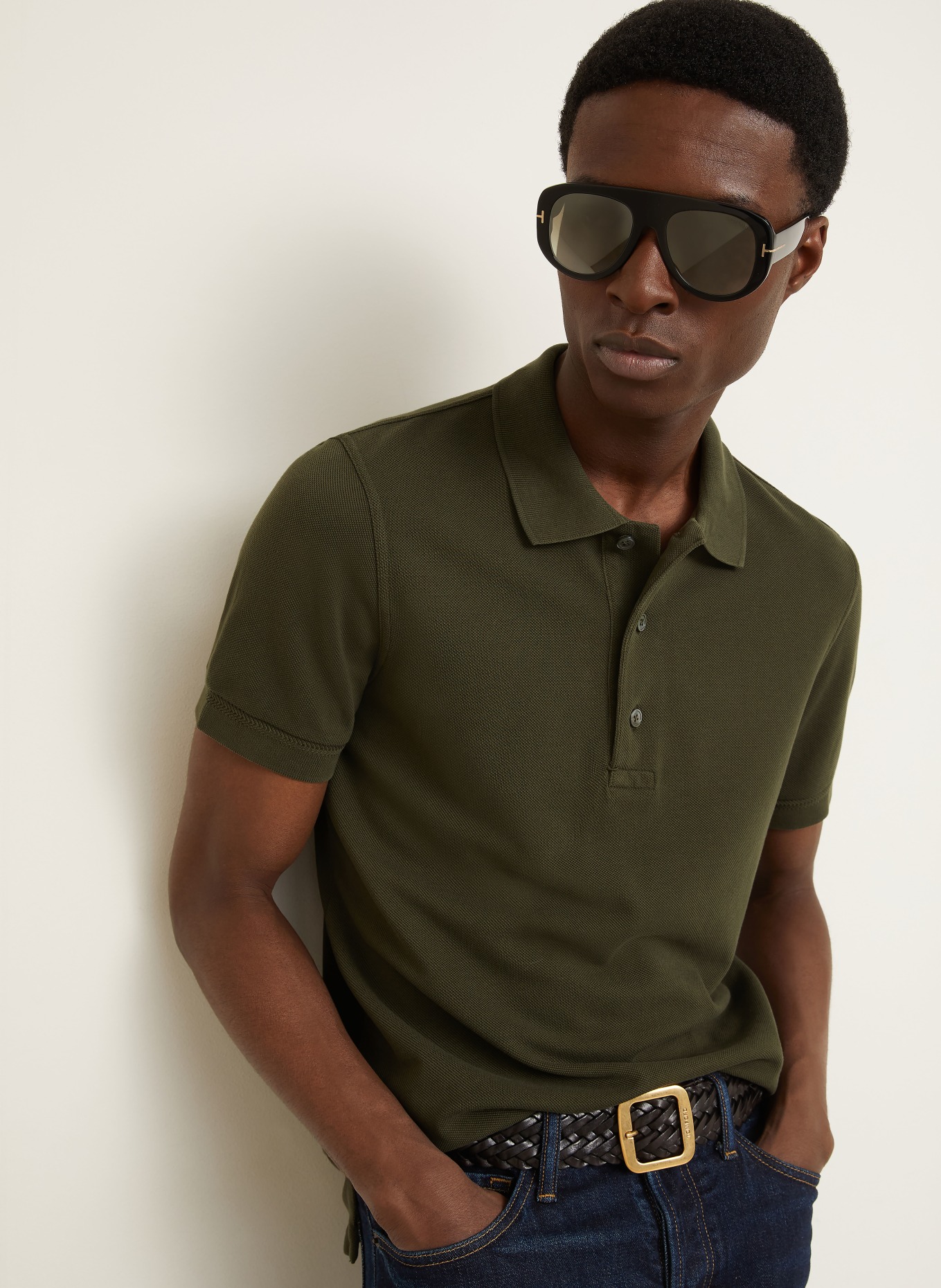 TOM FORD Piqué-Poloshirt: DUNKELGRÜN