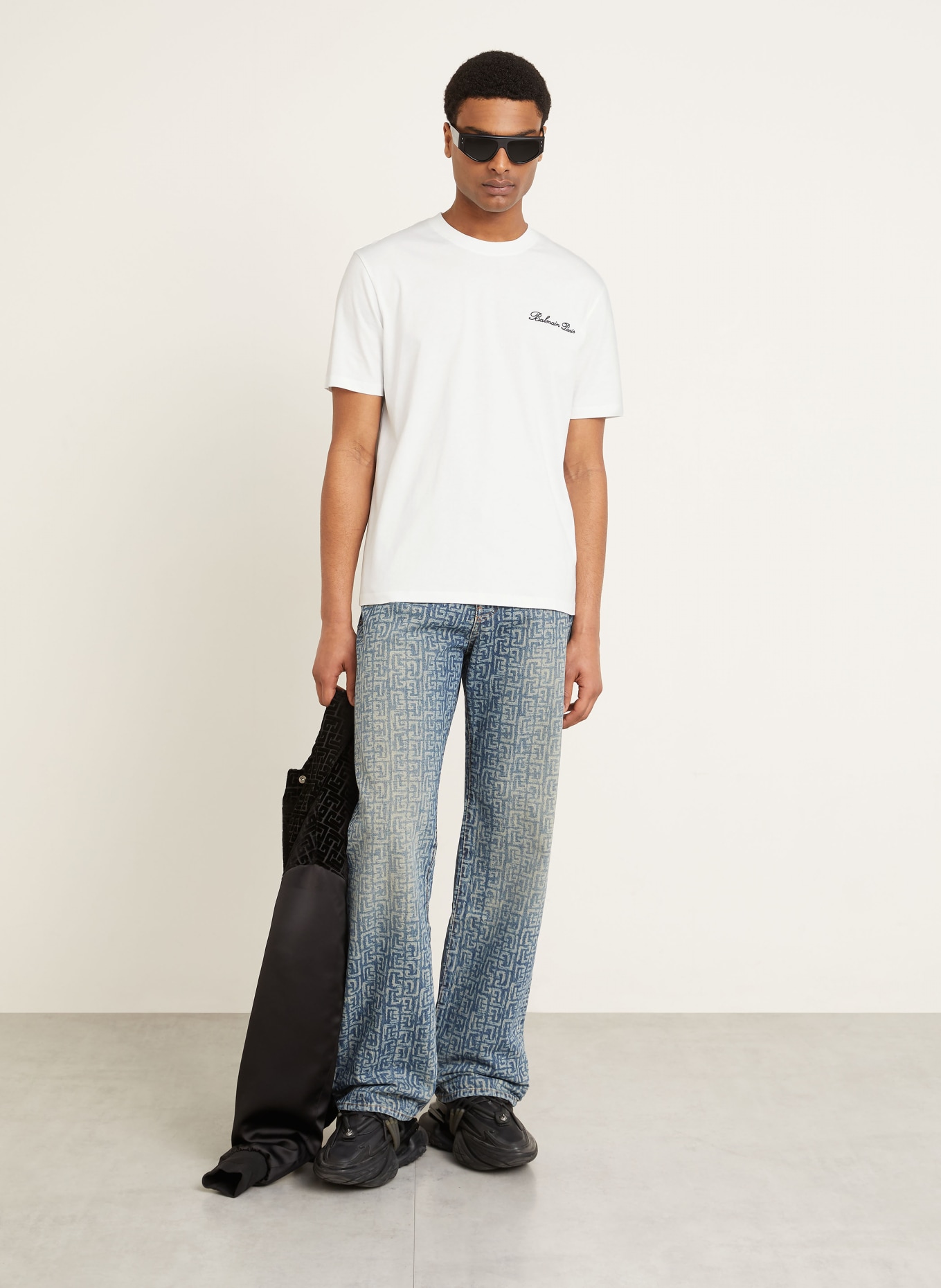 BALMAIN T-shirt: WHITE / BLACK