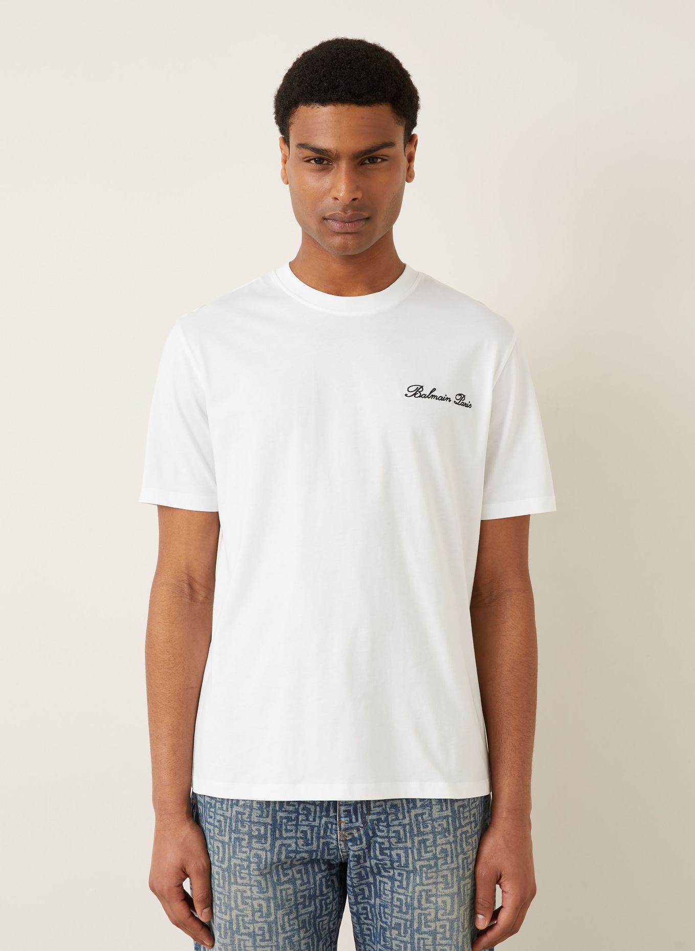 BALMAIN T-shirt: WHITE / BLACK