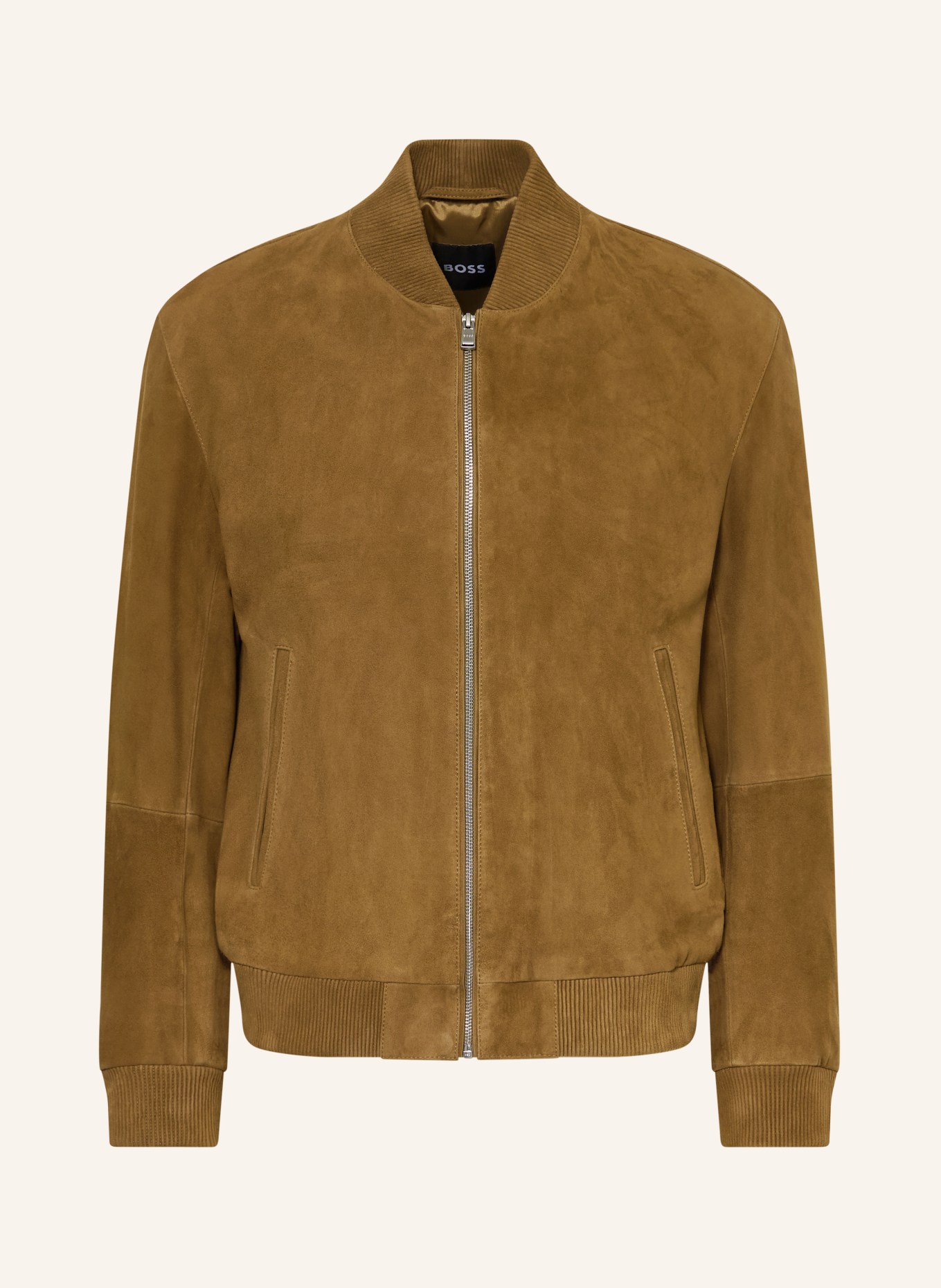 BOSS MULLER leather blouson: COGNAC