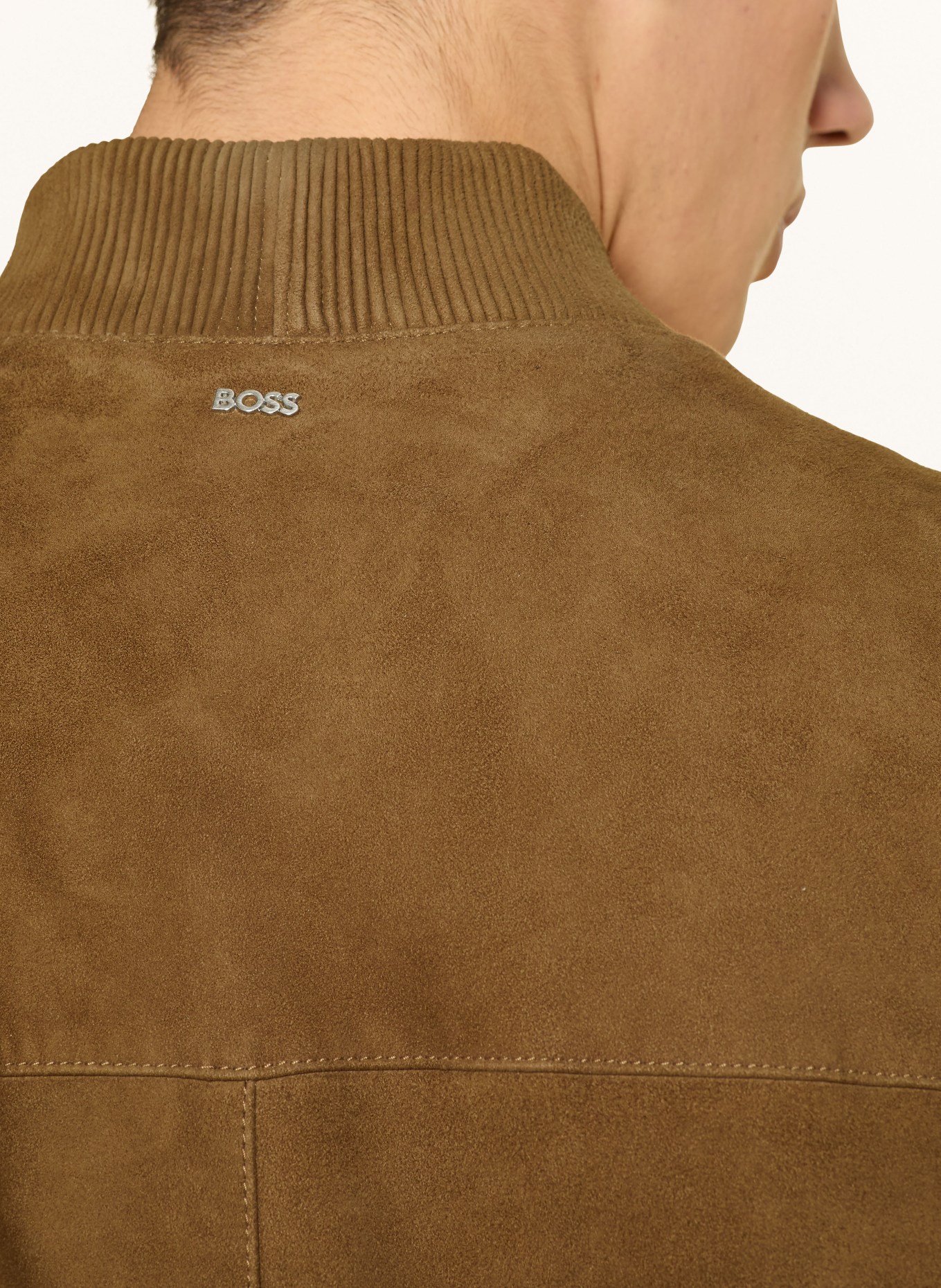 BOSS MULLER leather blouson: COGNAC
