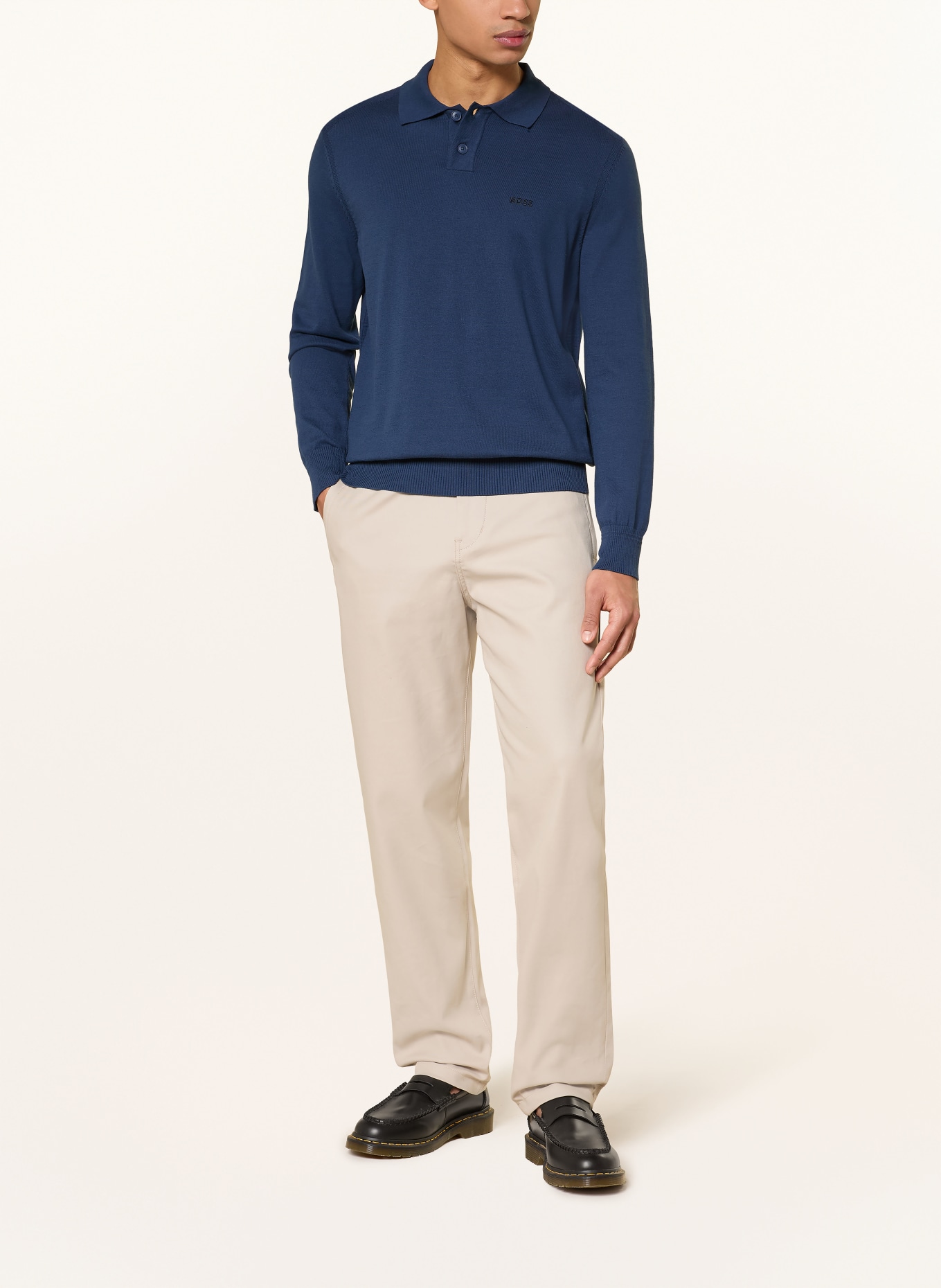 BOSS Knitted polo shirt ASAC: DARK BLUE