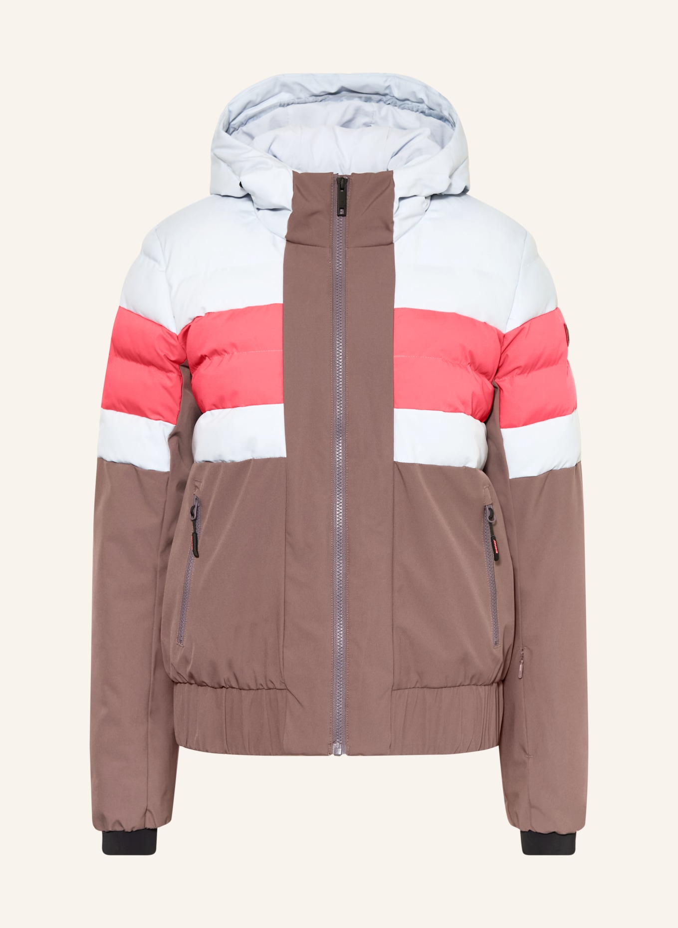 Ziener Lyžařská bunda TINDIA: TMAVĚ MODRÁ / ČERNOŠEDÁ / RŮŽOVÁ