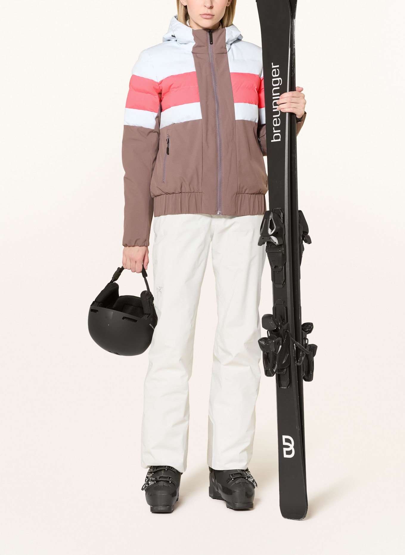 Ziener Lyžařská bunda TINDIA: TMAVĚ MODRÁ / ČERNOŠEDÁ / RŮŽOVÁ