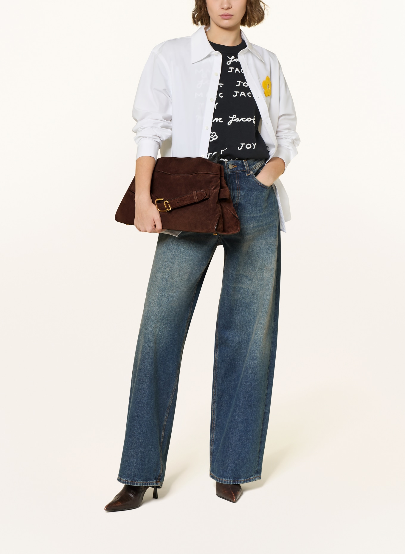 MARC JACOBS Schoudertas DAKOTA: MARRON FONCÉ