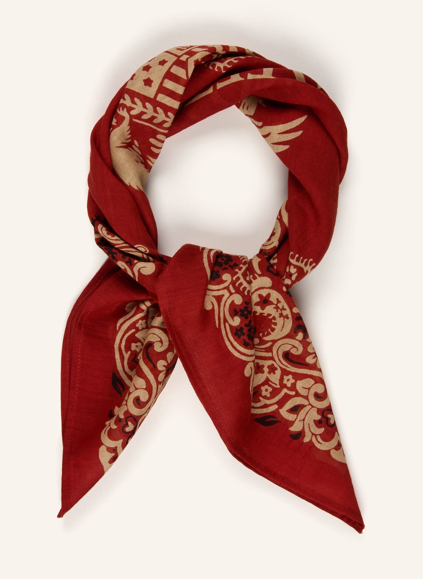 STETSON Scarf: DARK RED / BEIGE / BLACK