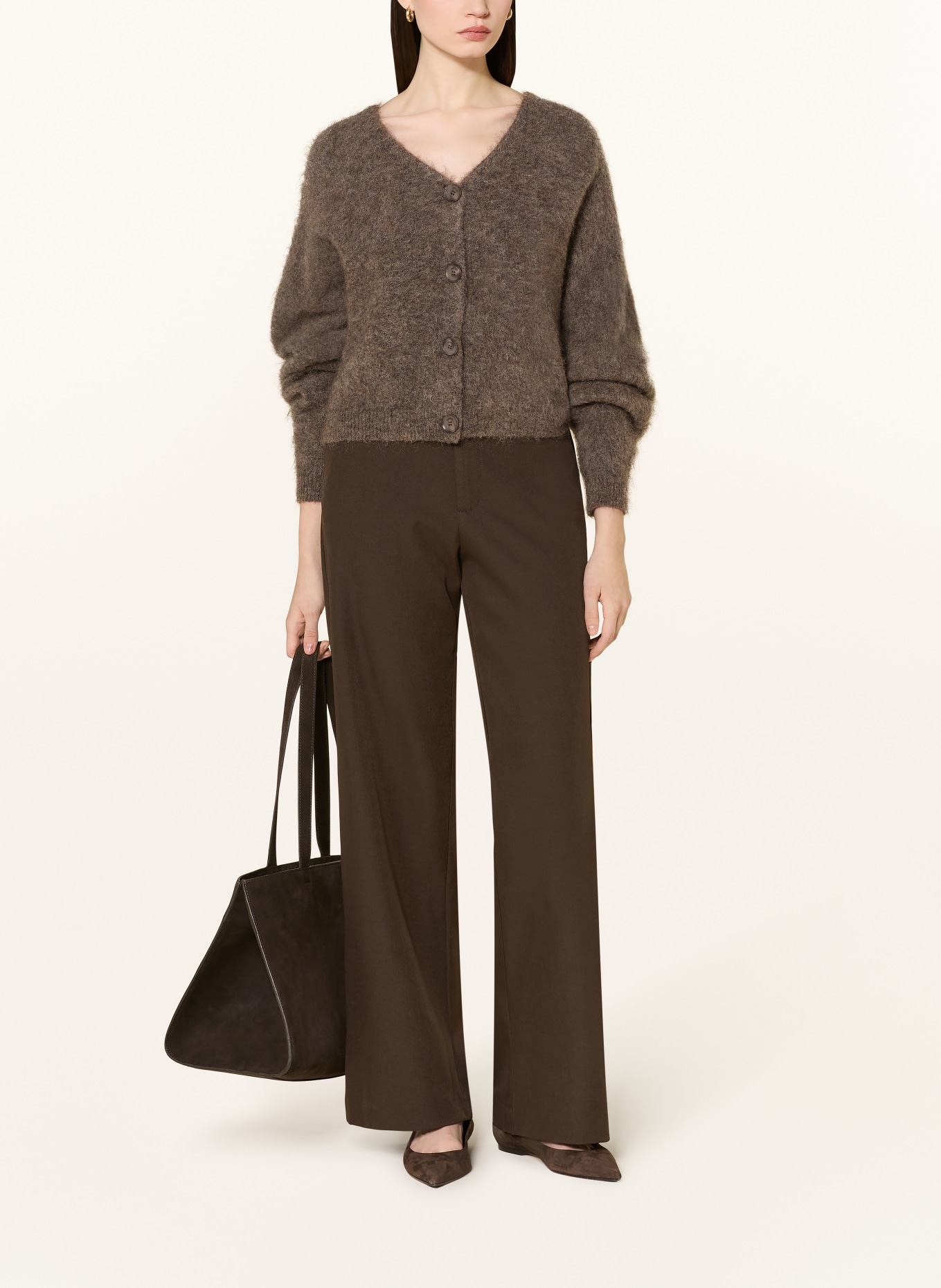 NEO NOIR Marlene kalhoty EMMETT: TMAVĚ HNĚDÁ